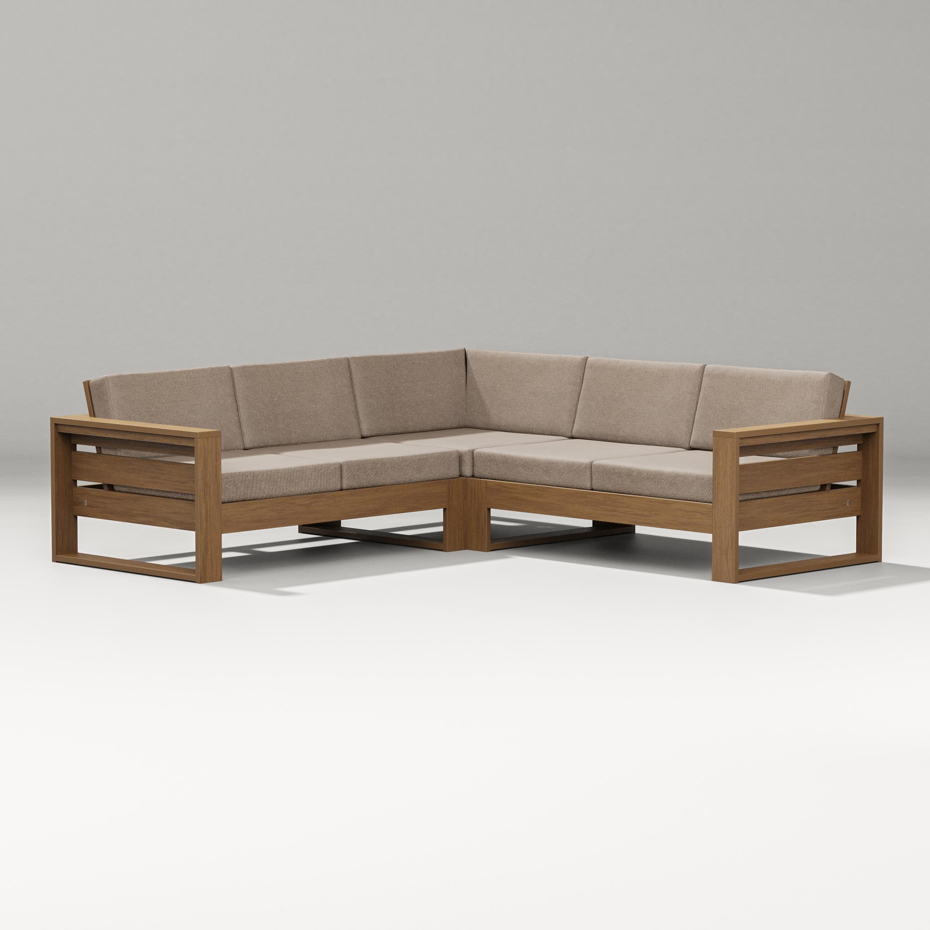 PW Designer Series Latitude Corner Sectional in Natural / Spiced Burlap