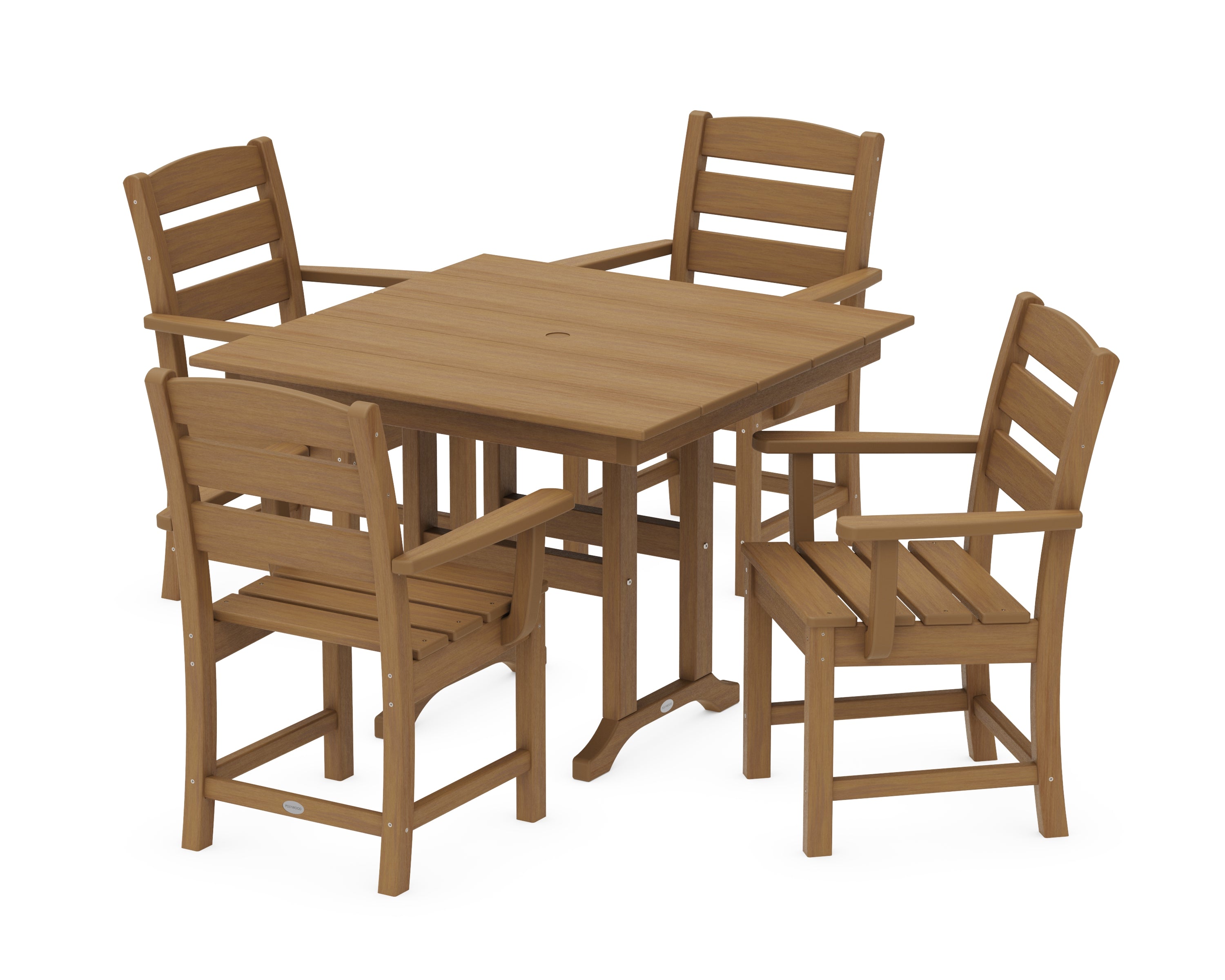 POLYWOOD Lakeside 5-Piece Farmhouse Dining Set in Natural