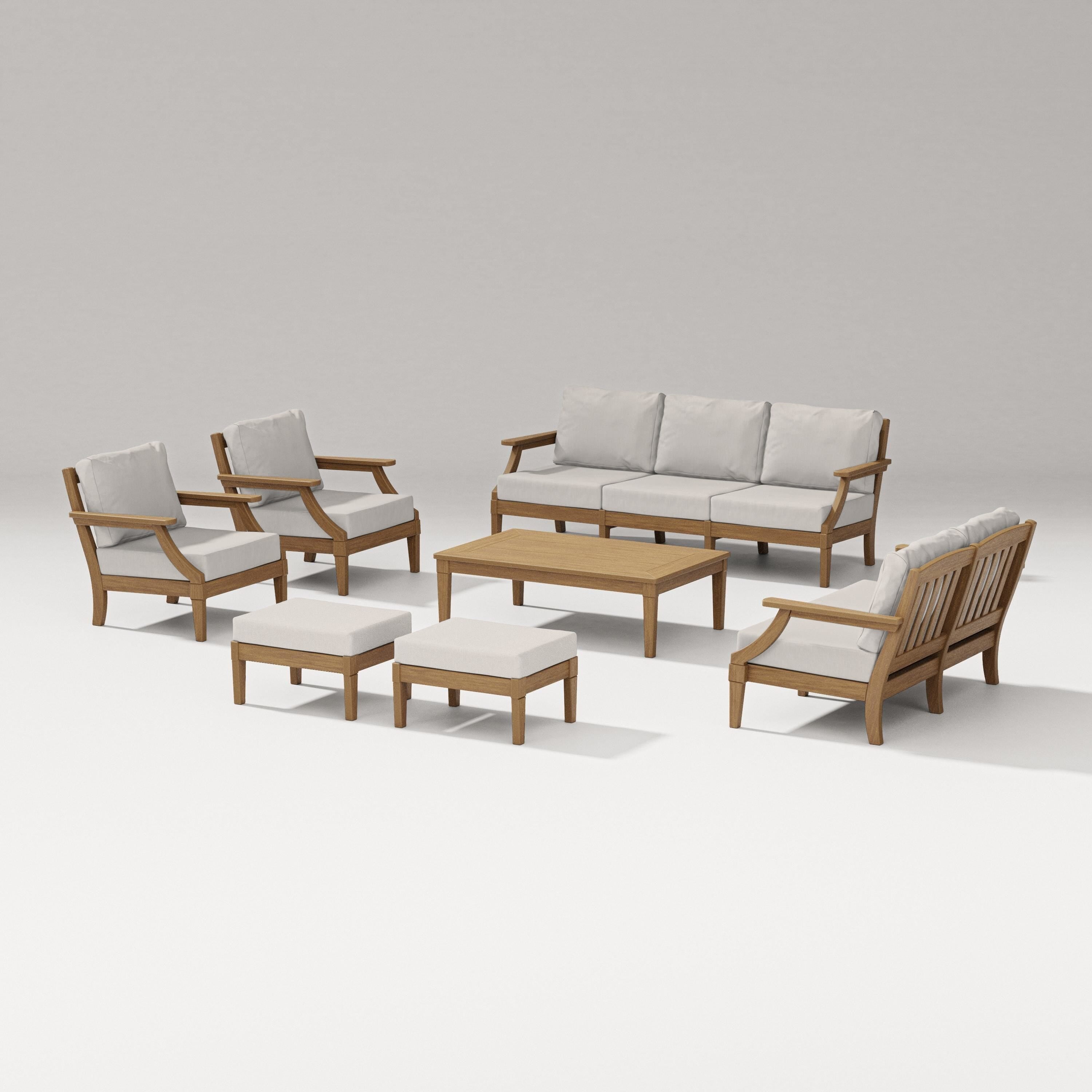 PW Designer Series Estate 7-Piece Lounge Sofa Set in Natural / Cast Ash