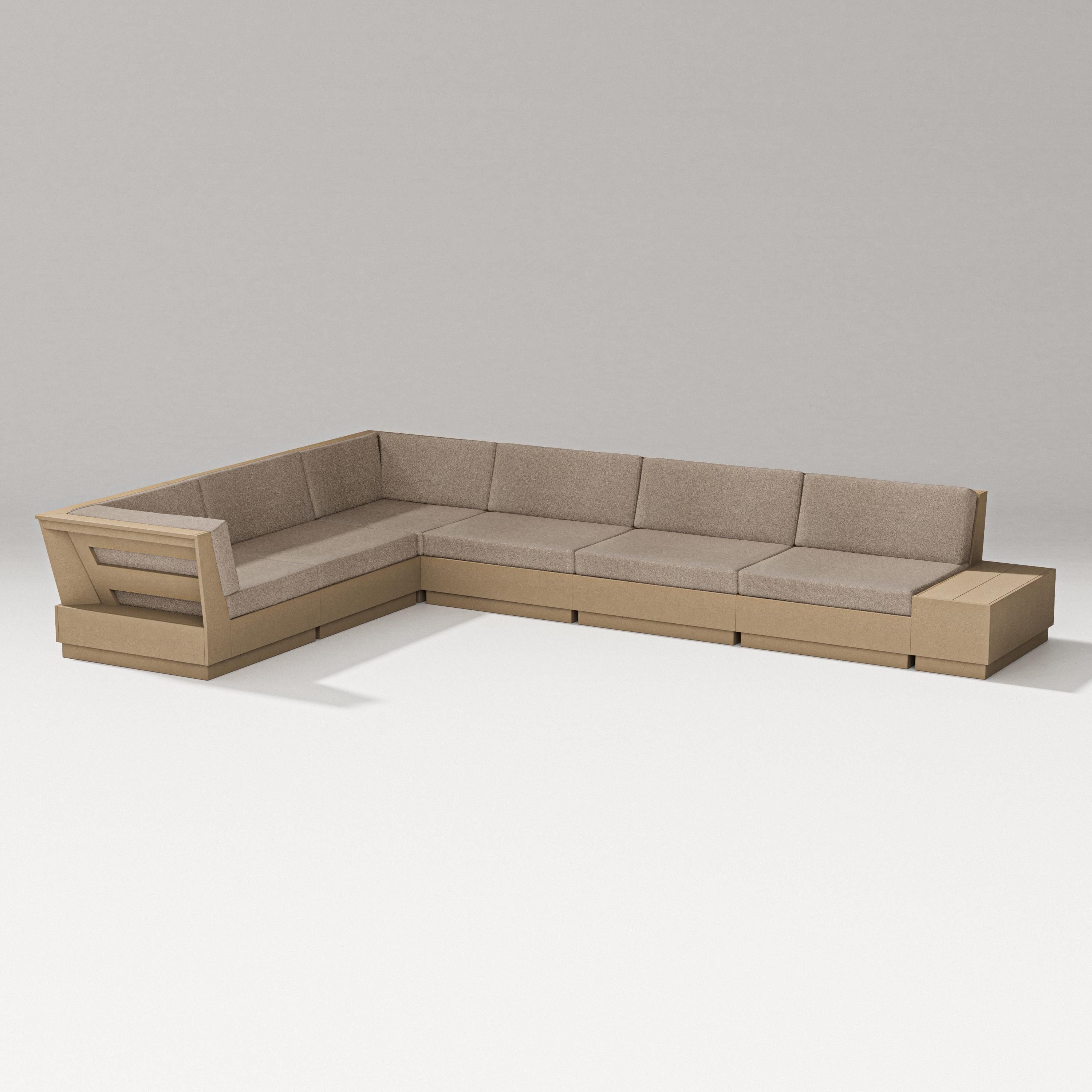 PW Designer Series Elevate 7-Piece Corner Sectional in Vintage Sahara / Spiced Burlap