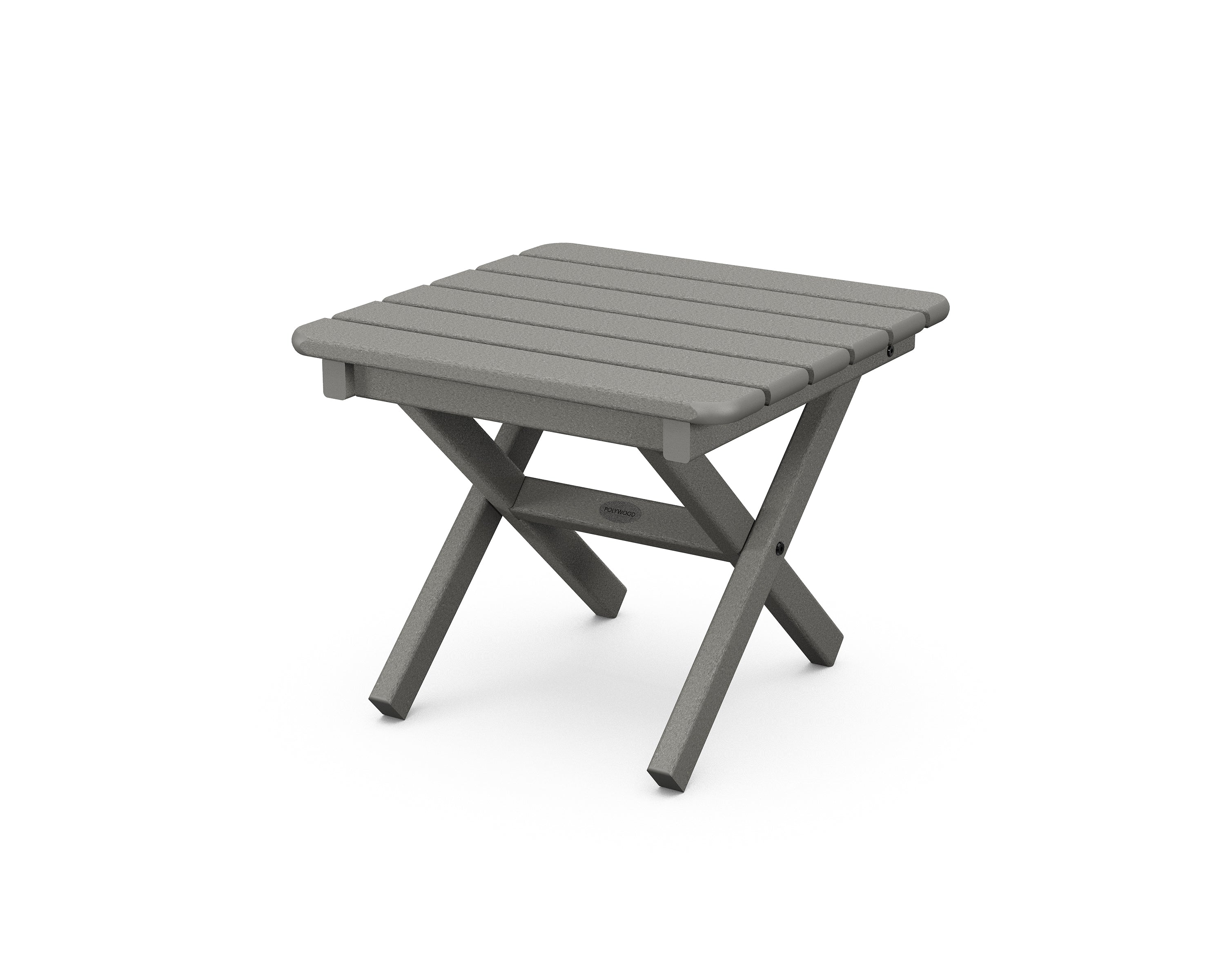 POLYWOOD Square 18" Folding Side Table in Slate Grey
