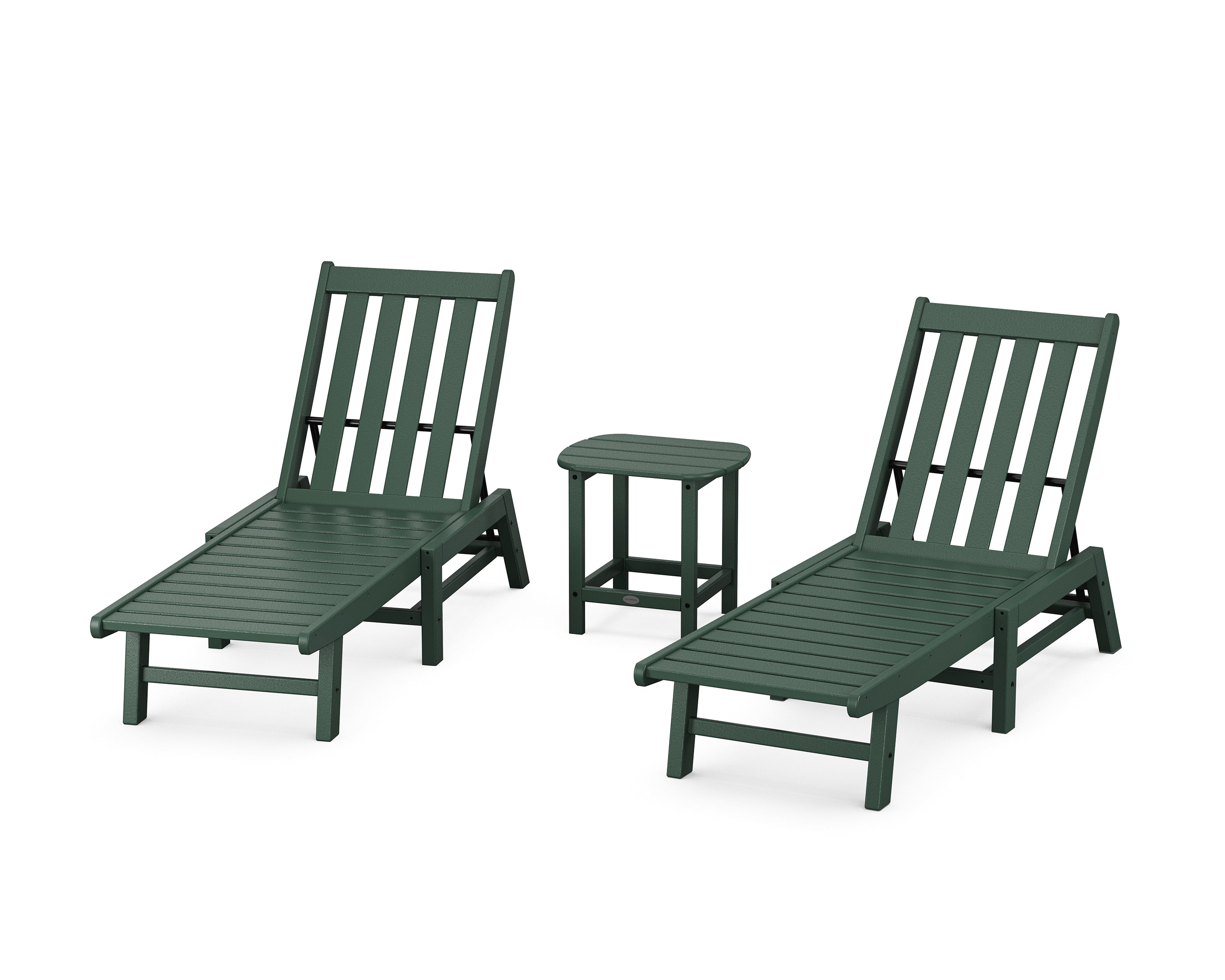 POLYWOOD Vineyard 3-Piece Chaise Set in Green