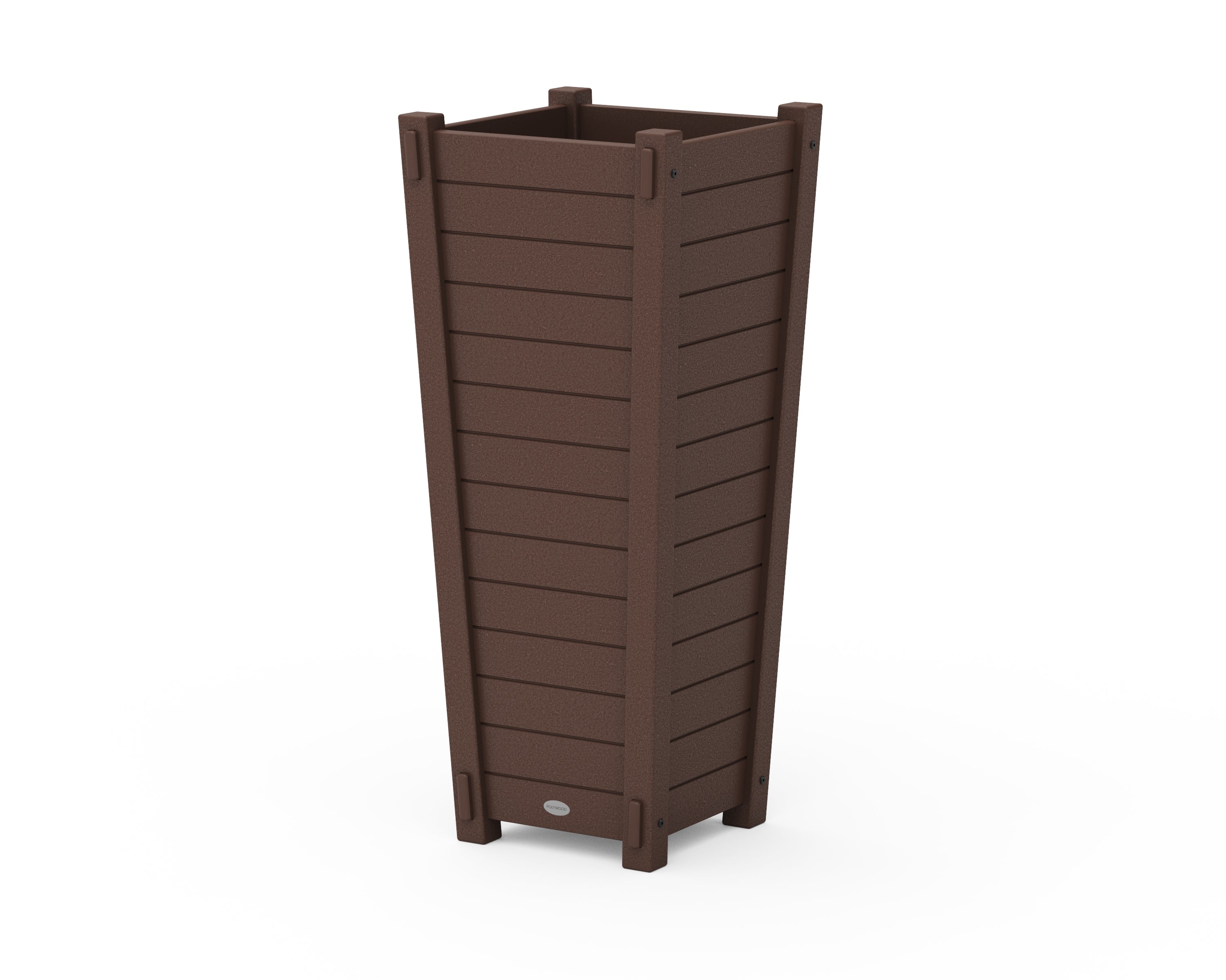 POLYWOOD Nautical Tapered Square Tall Planter Box in Mahogany