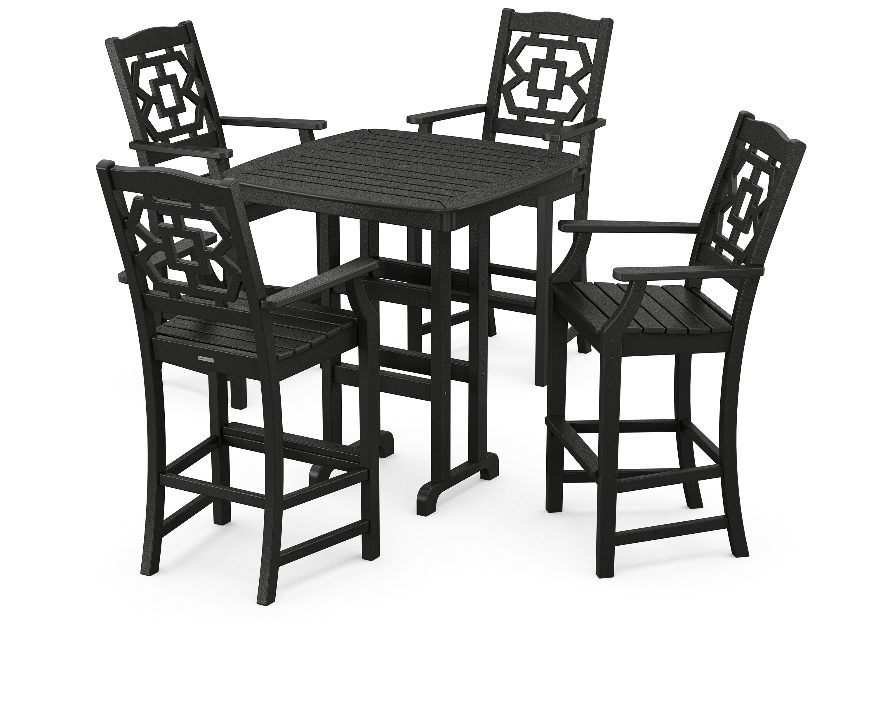 Martha Stewart by POLYWOOD Chinoiserie 5-Piece Bar Set in Black