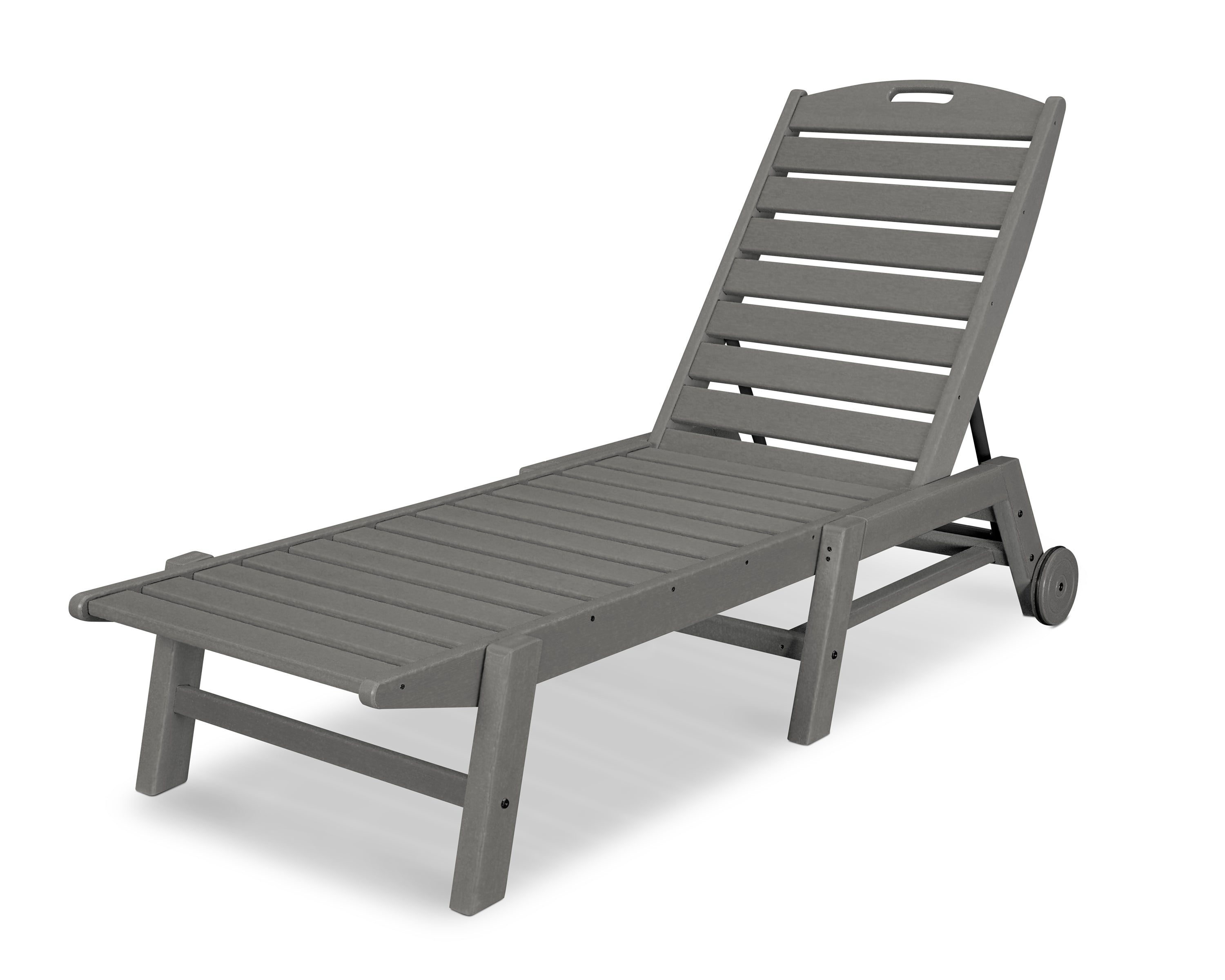 POLYWOOD® Nautical Chaise with Wheels in Slate Grey