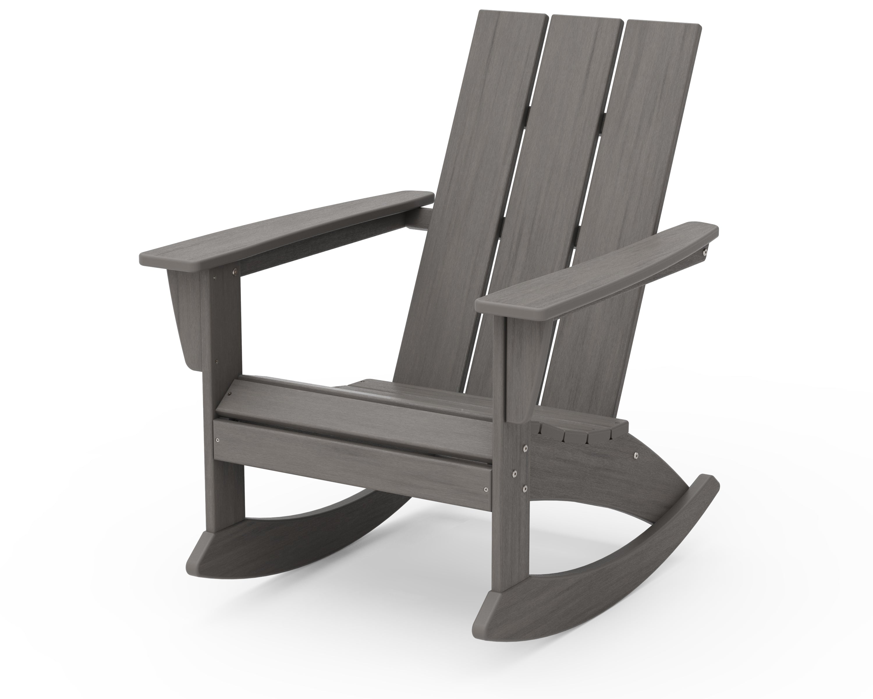 POLYWOOD Modern Adirondack Rocking Chair in Driftwood