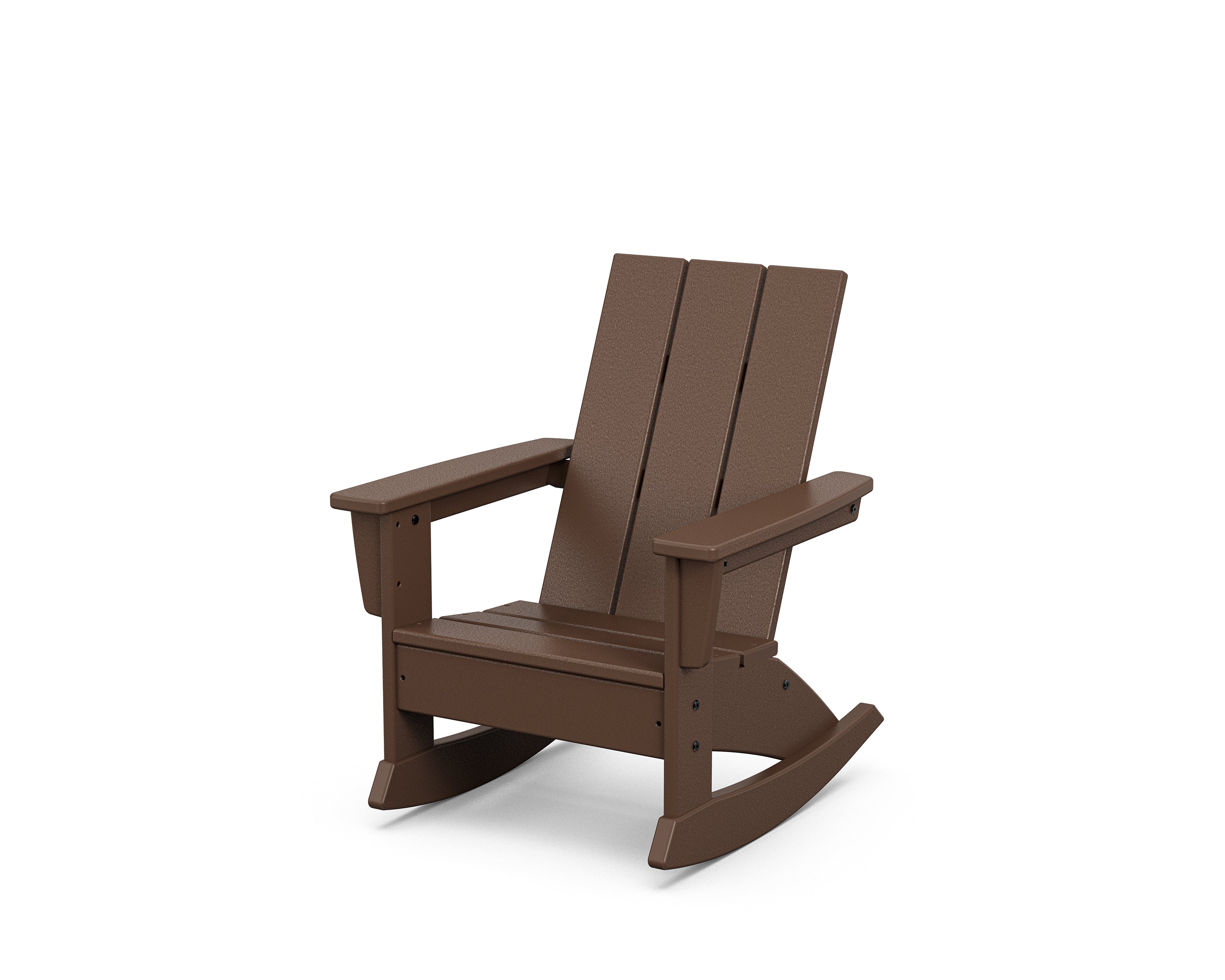 POLYWOOD Kids Modern Adirondack Rocking Chair in Mahogany