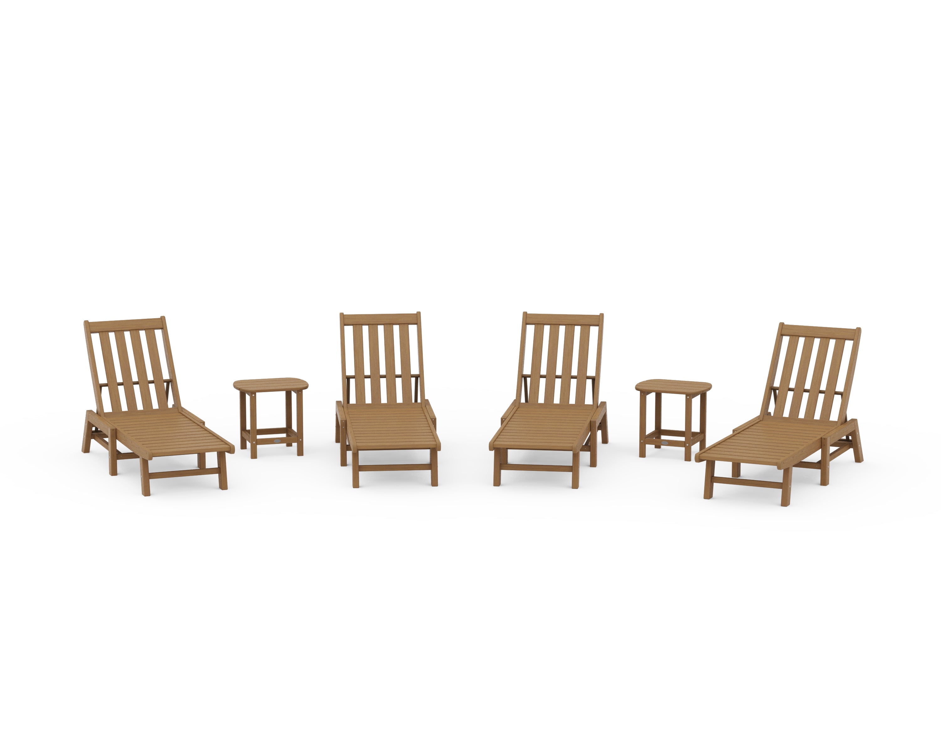 POLYWOOD Vineyard 6-Piece Chaise Set in Natural