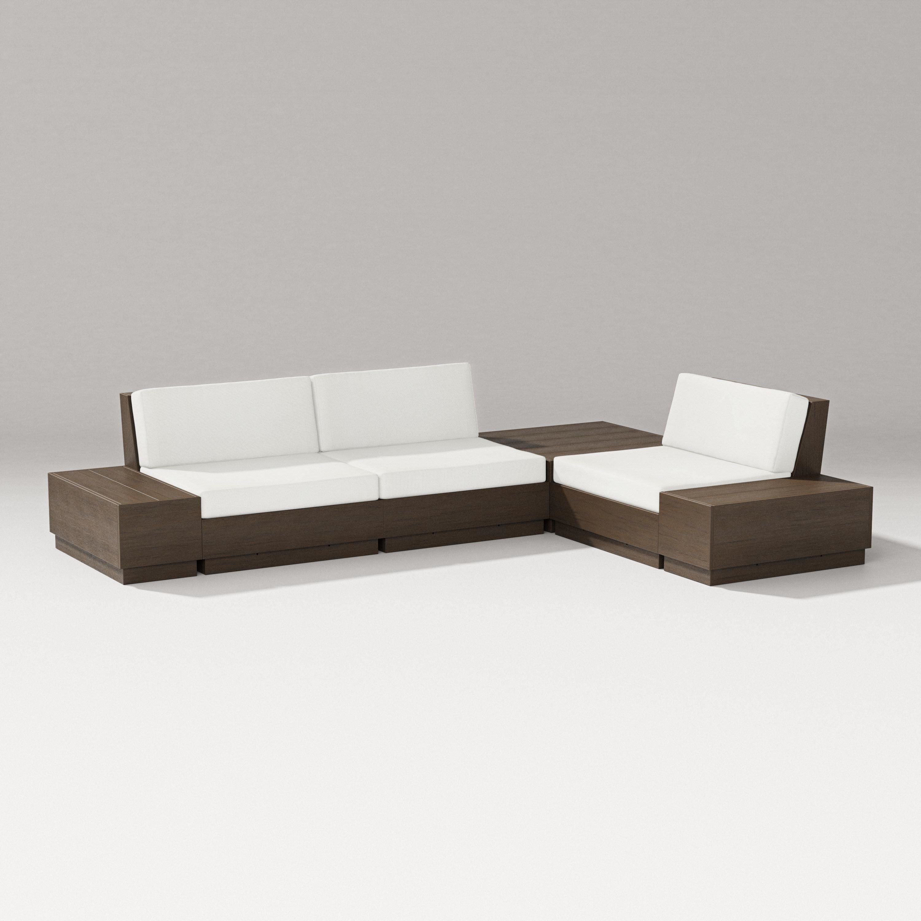 PW Designer Series Elevate 6-Piece Corner Sectional in Kona / Natural Linen