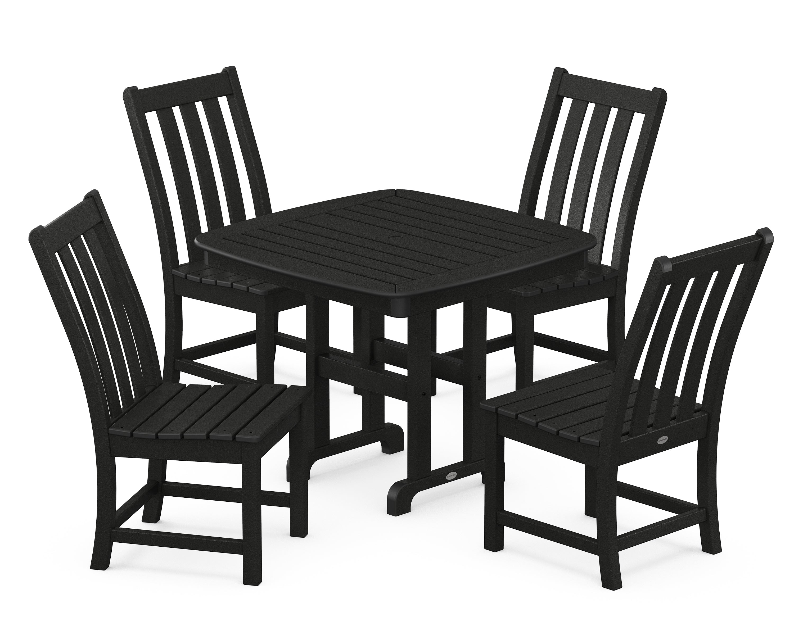 POLYWOOD® Vineyard 5-Piece Side Chair Dining Set in Black