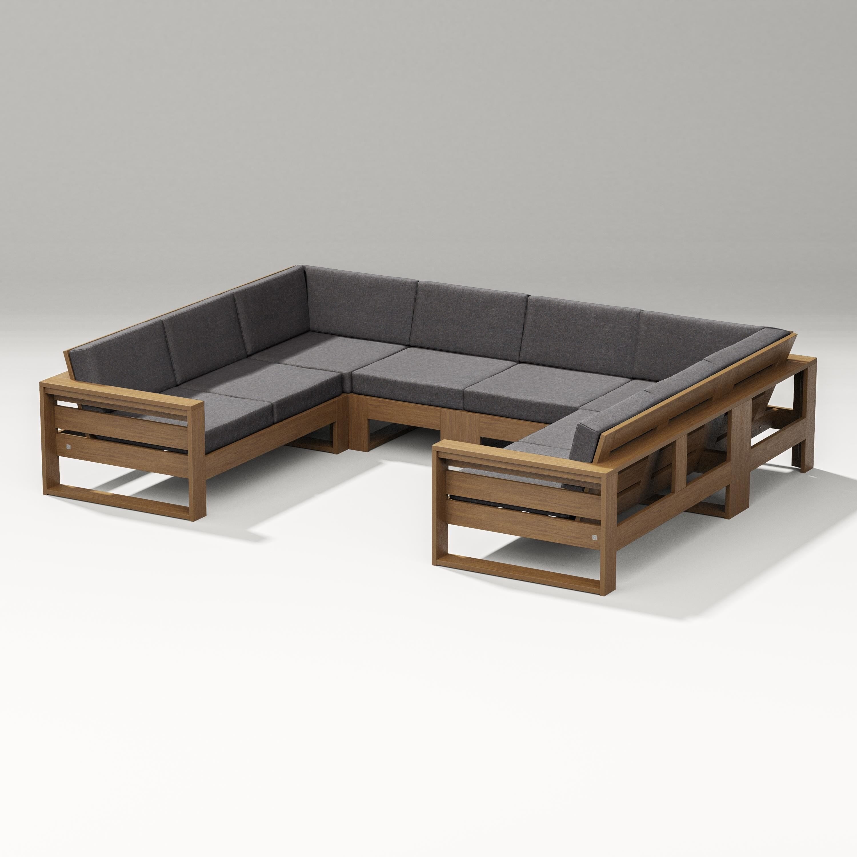 PW Designer Series Latitude U-Shaped Sectional in Natural / Ash Charcoal