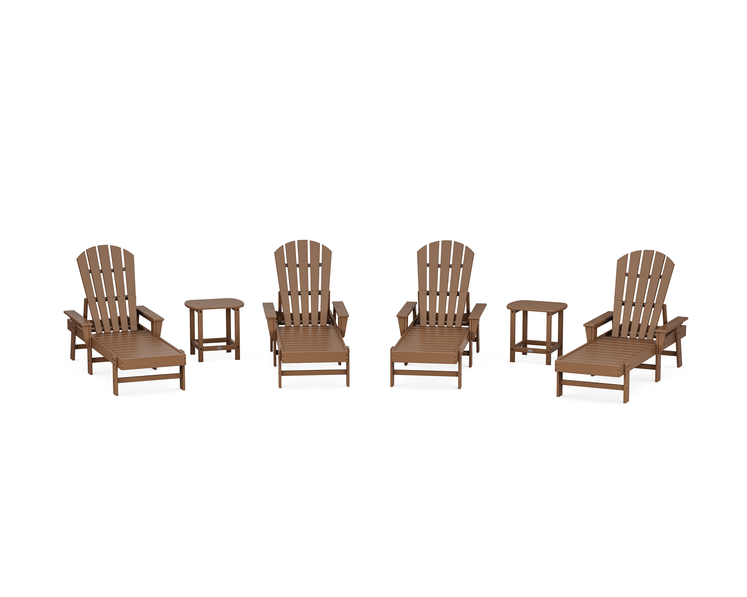 POLYWOOD South Beach Chaise 6-Piece Set in Teak