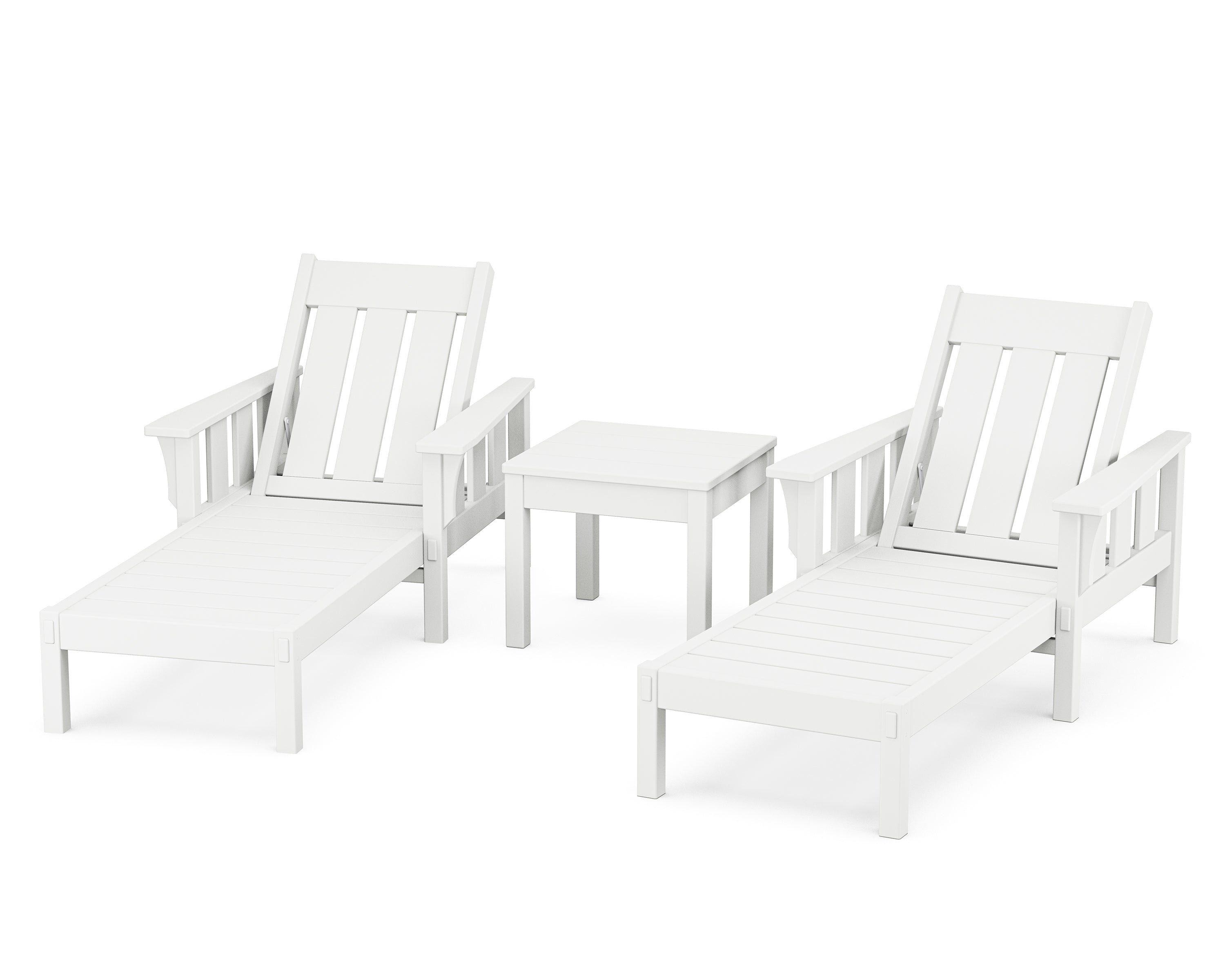Martha Stewart by POLYWOOD Acadia 3-Piece Chaise Set in White