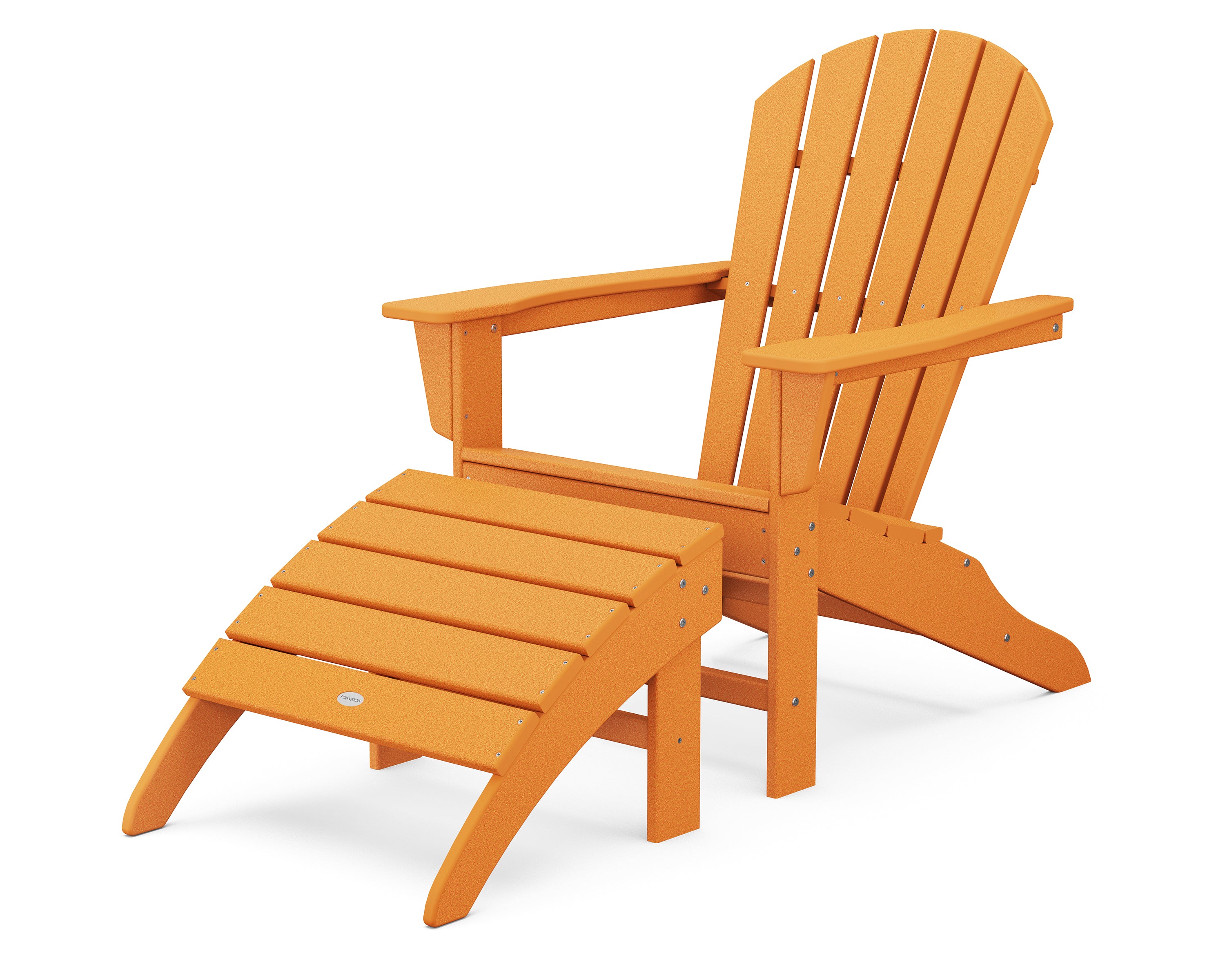 POLYWOOD® South Beach Adirondack 2-Piece Set in Tangerine