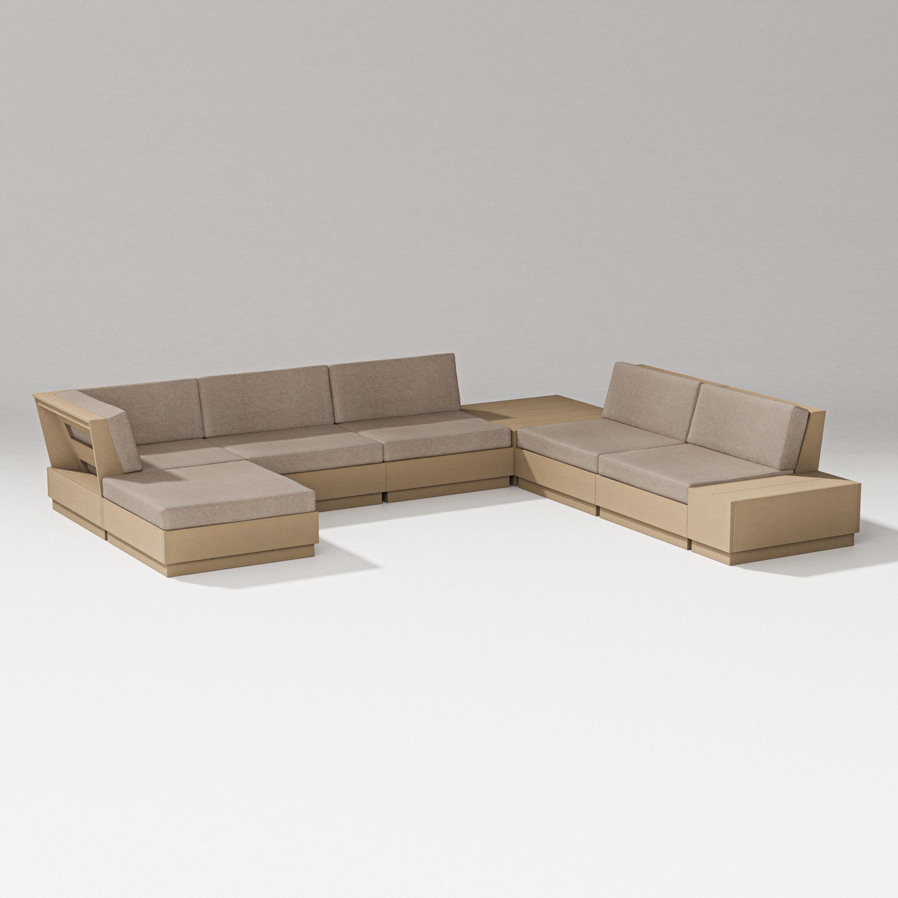 PW Designer Series Elevate 8-Piece Corner Sectional in Vintage Sahara / Spiced Burlap