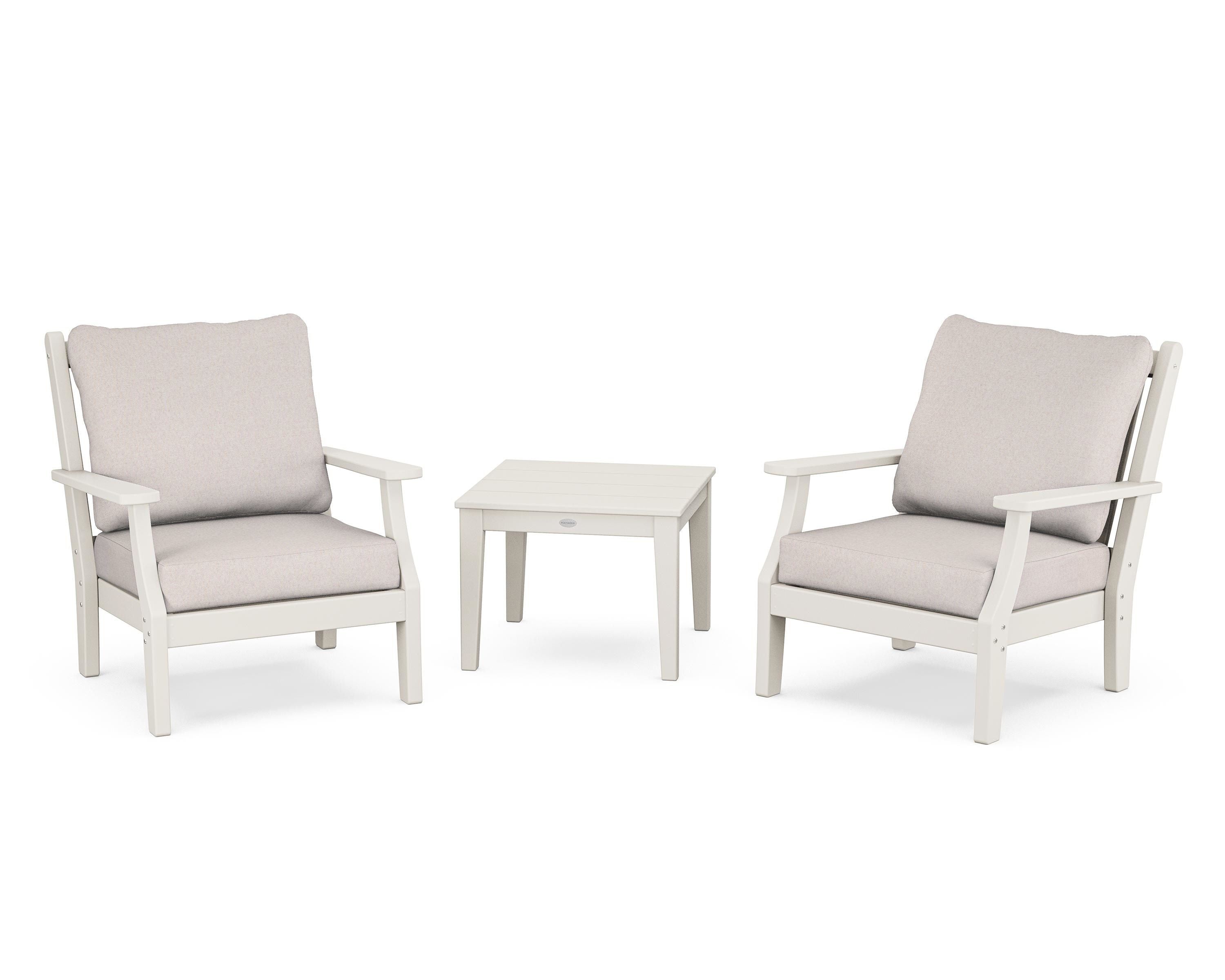 Country Living Wovendale 3-Piece Deep Seating Set in Sand / Dune Burlap