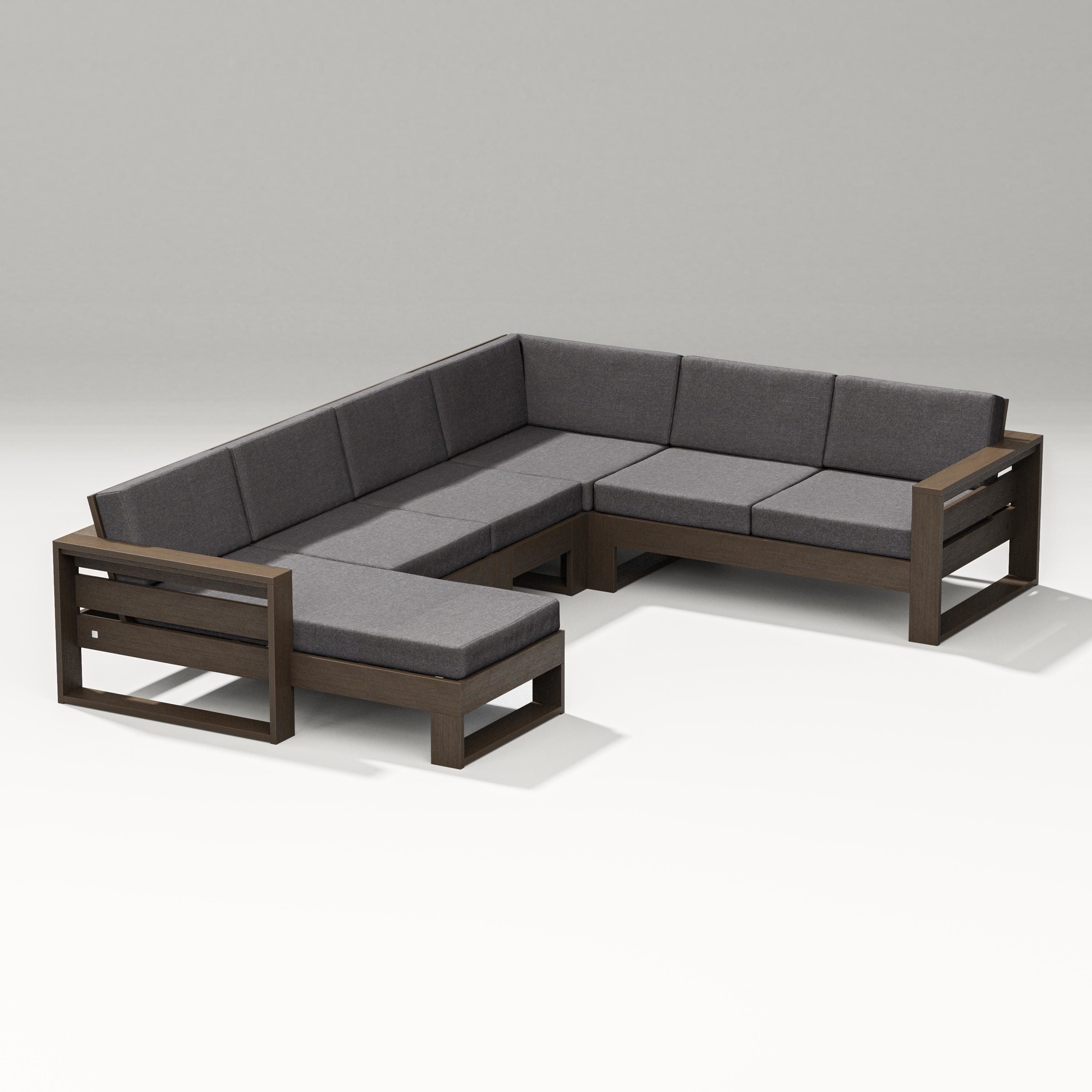PW Designer Series Latitude Corner Sectional with Left Chaise in Kona / Ash Charcoal