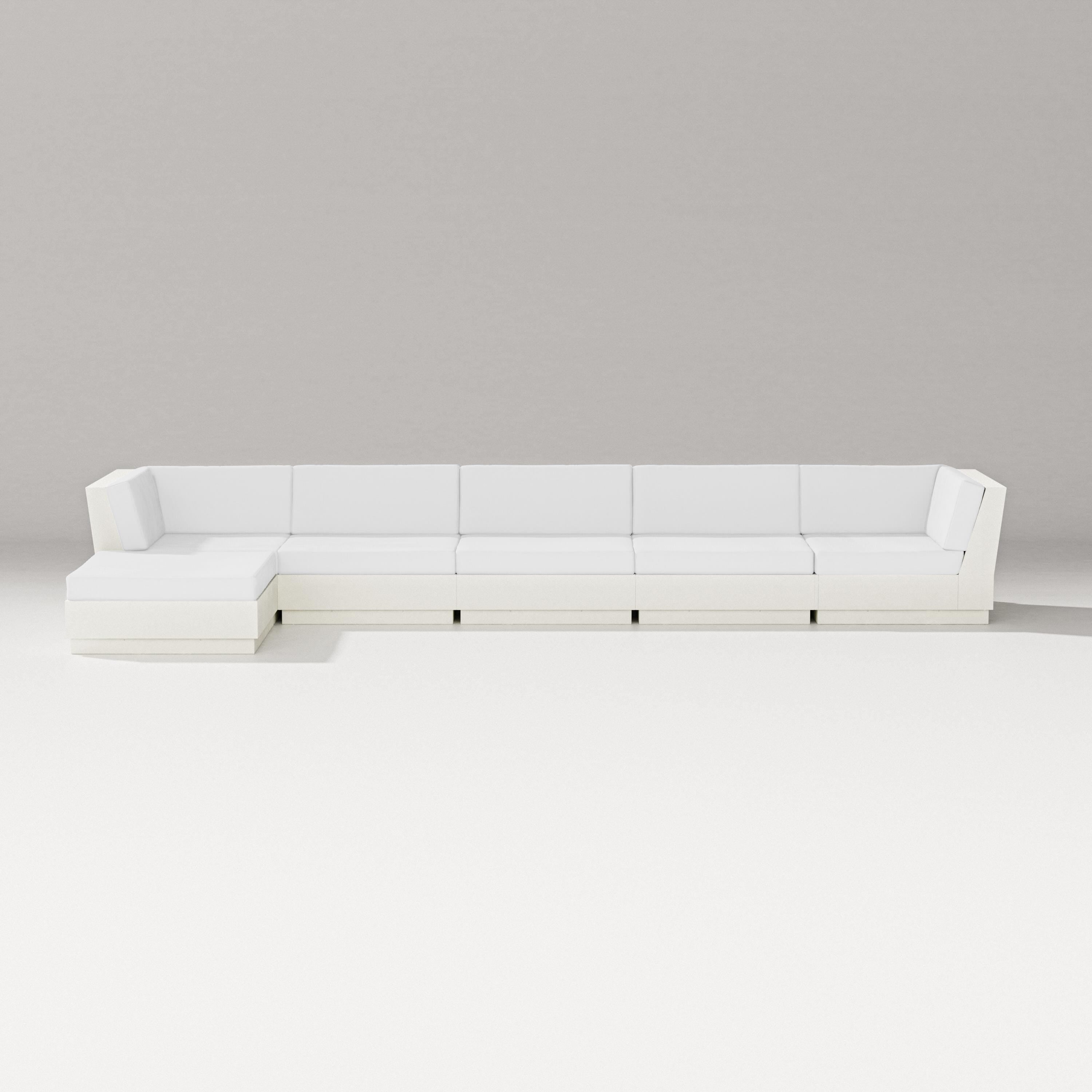 PW Designer Series Elevate 6-Piece Chaise Sectional in Vintage White / Natural