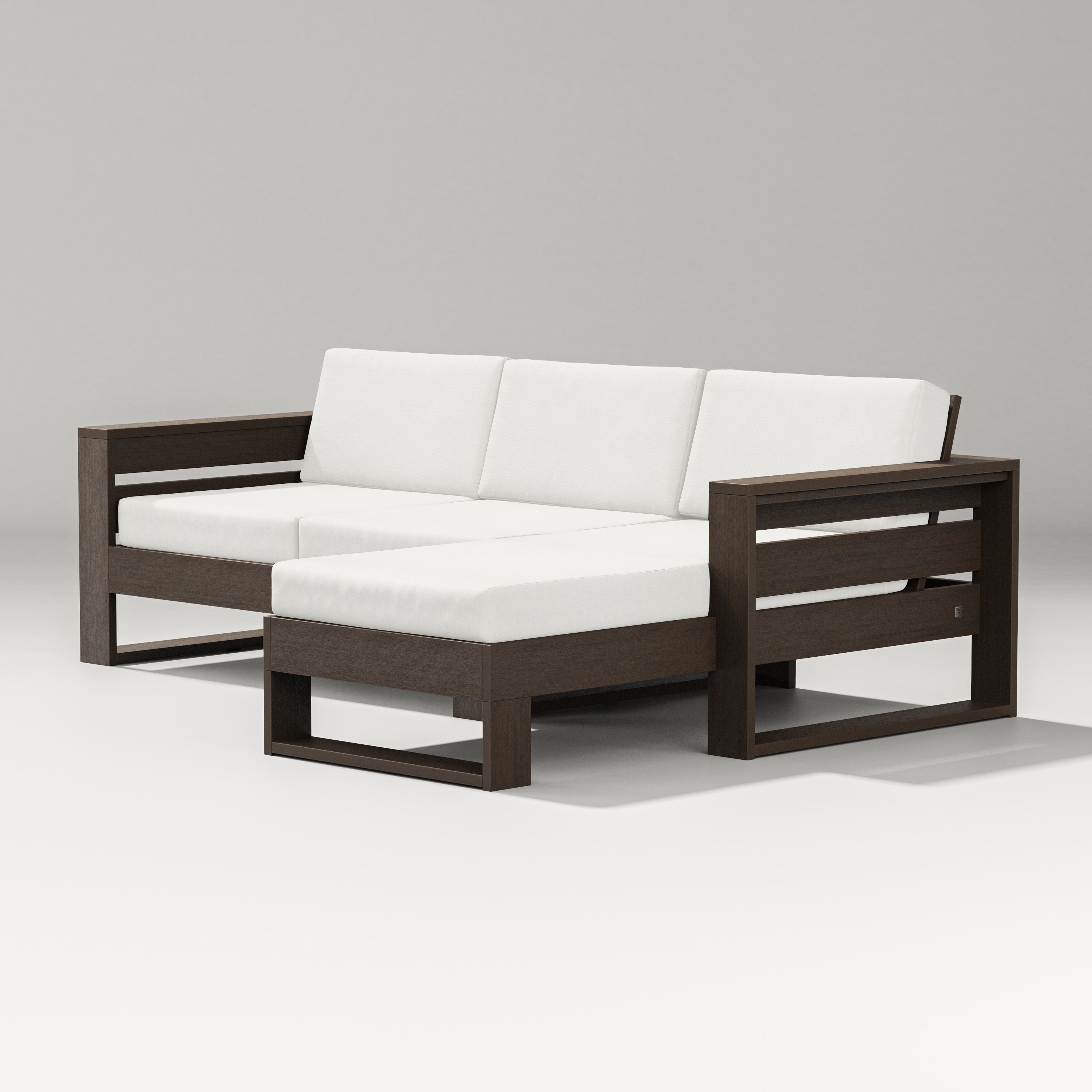 PW Designer Series Latitude Right Chaise Sectional in Kona / Natural Linen