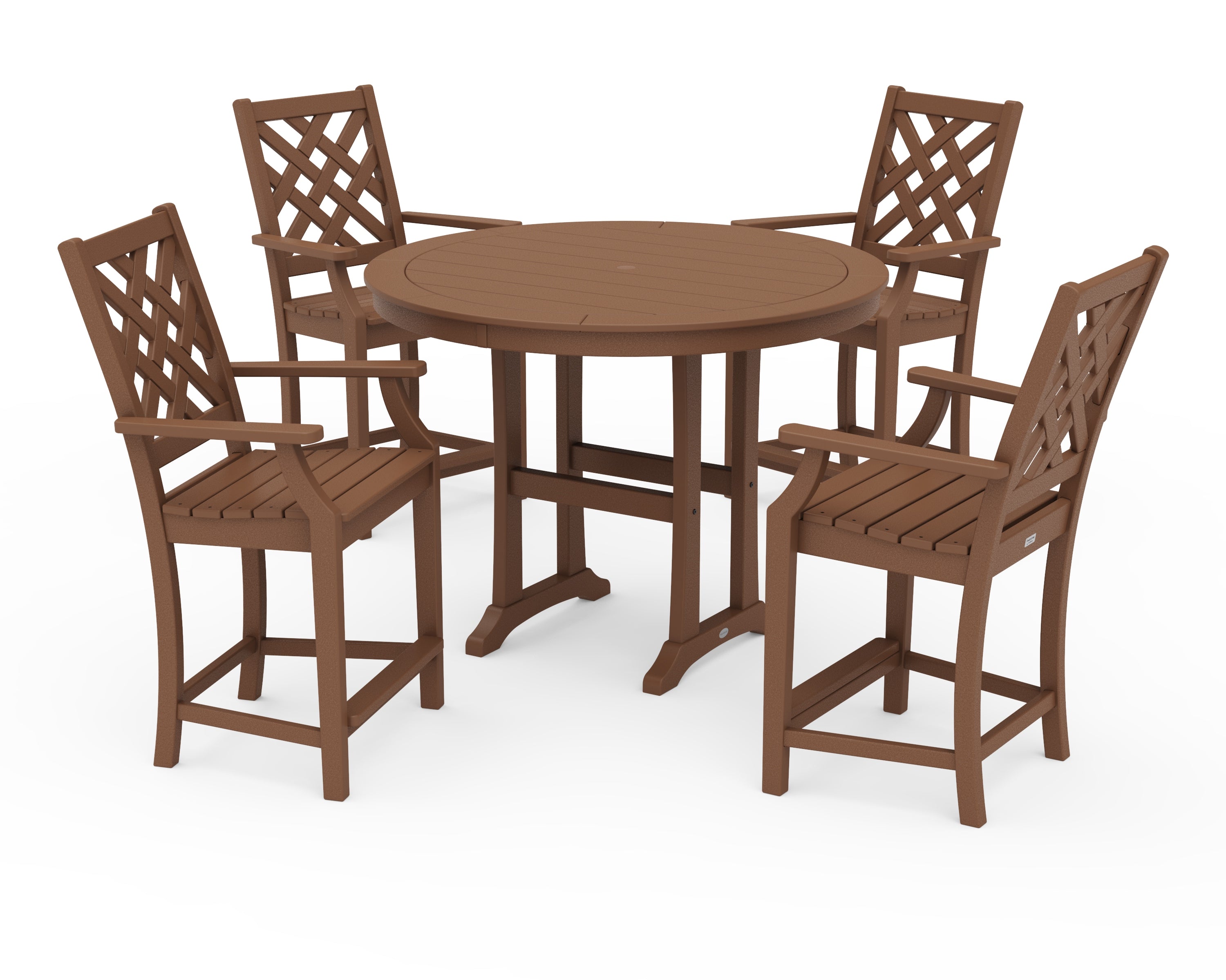 Country Living Wovendale 5-Piece Round Counter Set in Teak