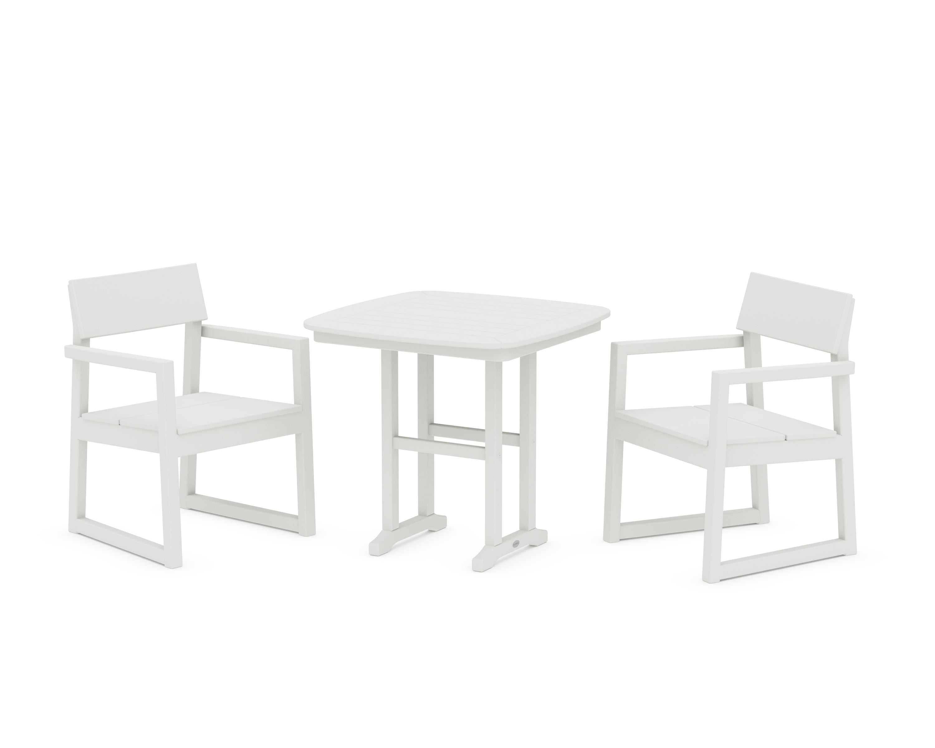 POLYWOOD EDGE 3-Piece Dining Set in Vintage White