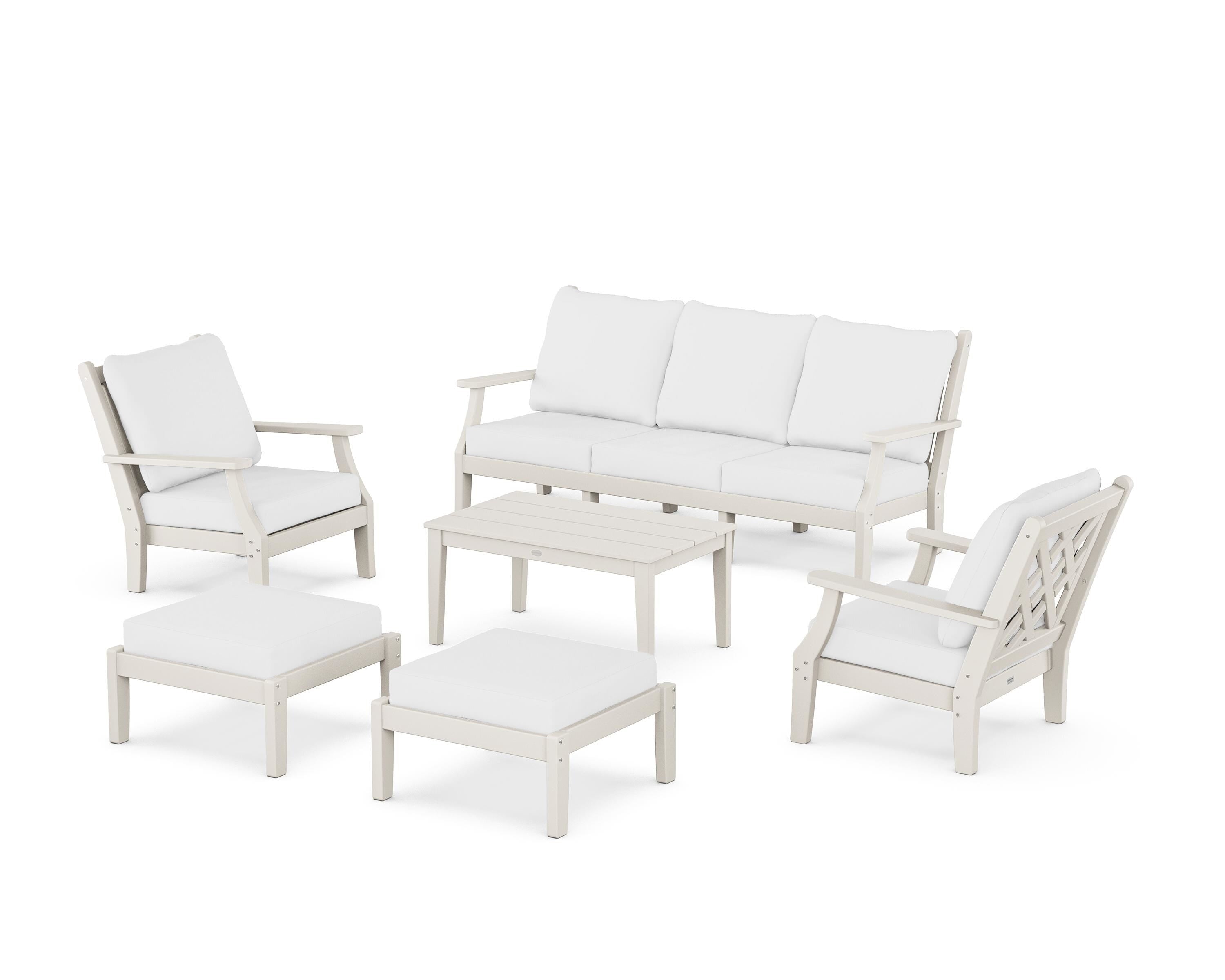 Country Living Wovendale 6-Piece Lounge Sofa Set in Sand / Natural
