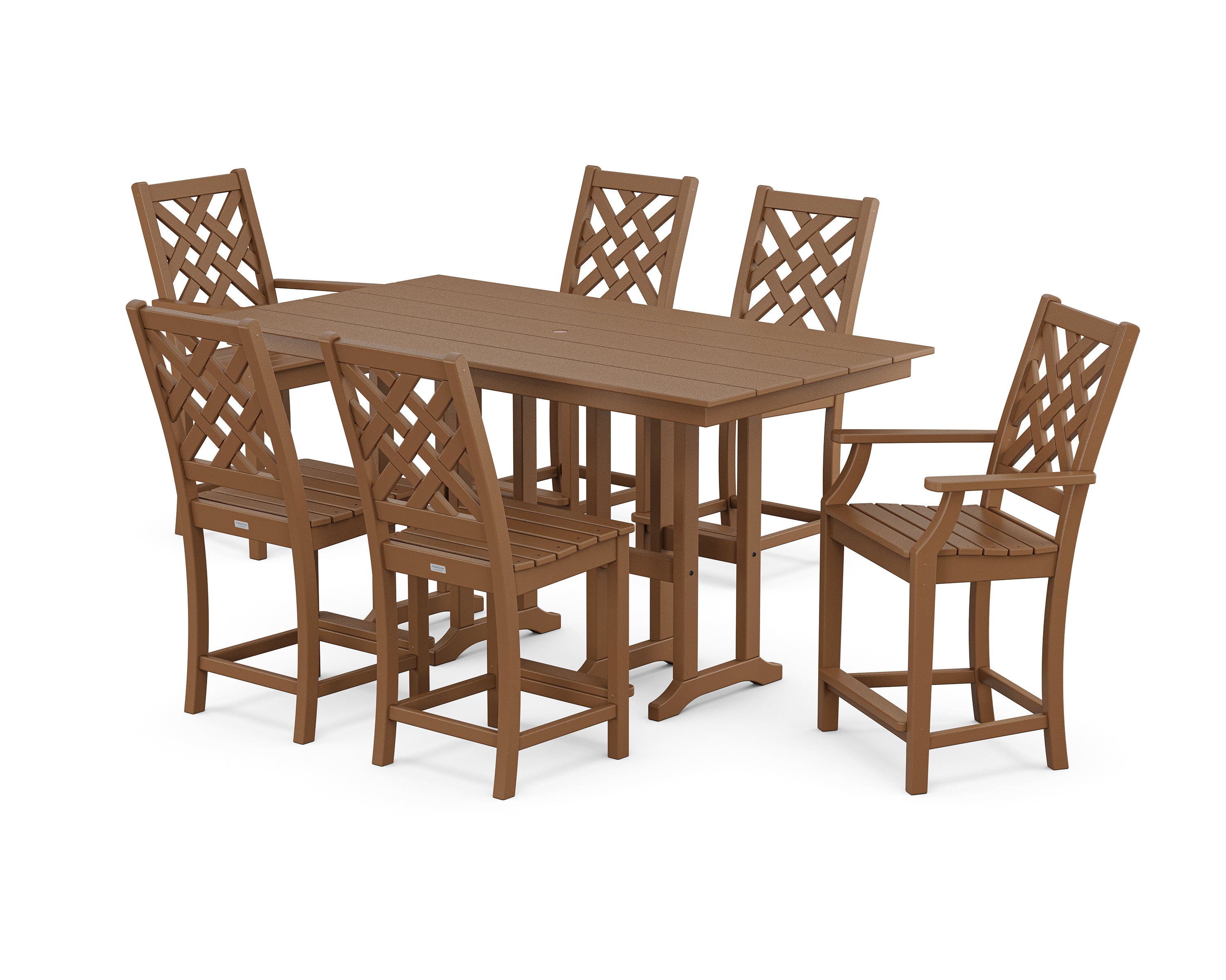 Country Living Wovendale 7-Piece Farmhouse Counter Set in Teak