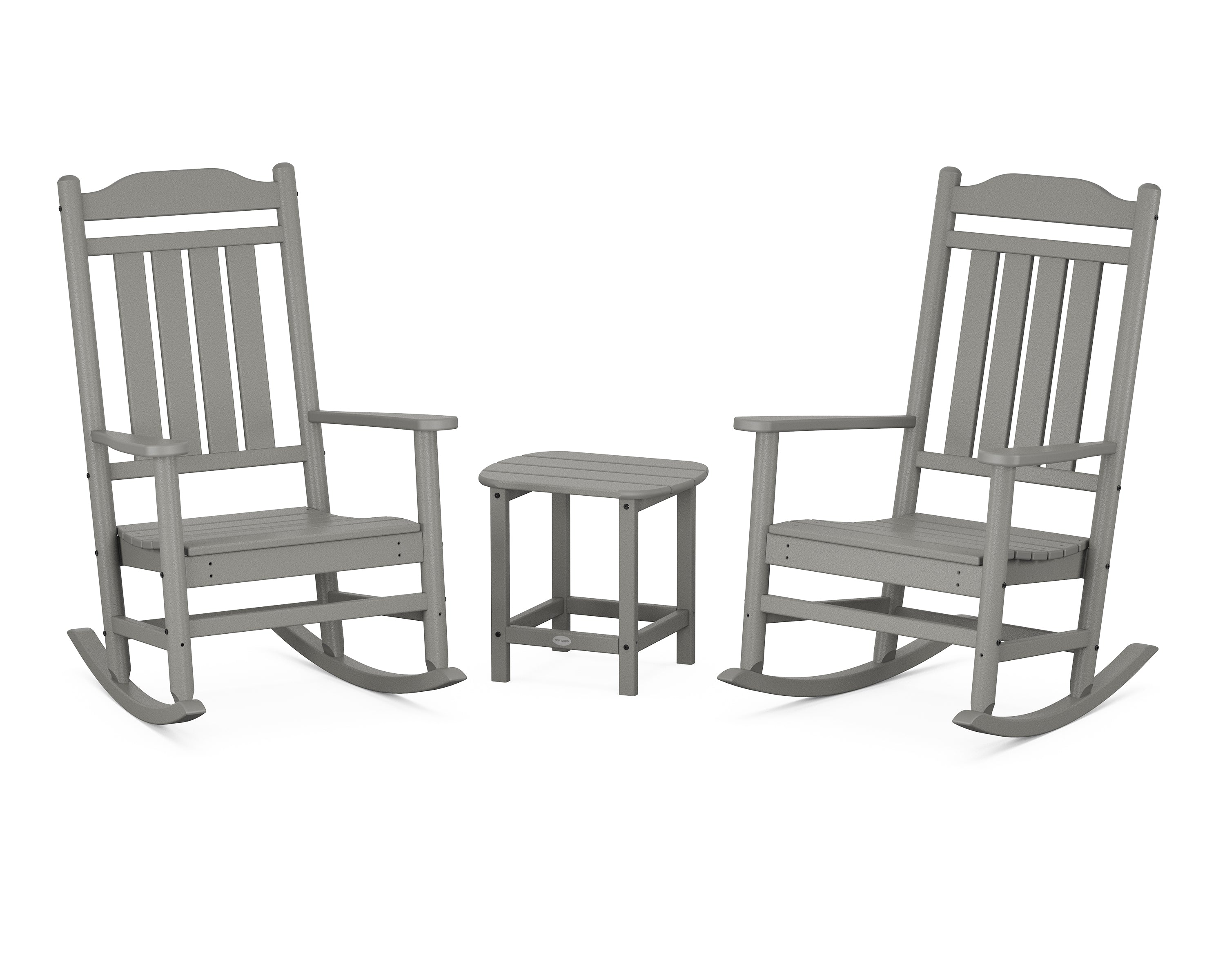 POLYWOOD Country Living Legacy Rocking Chair 3-Piece Set in Slate Grey