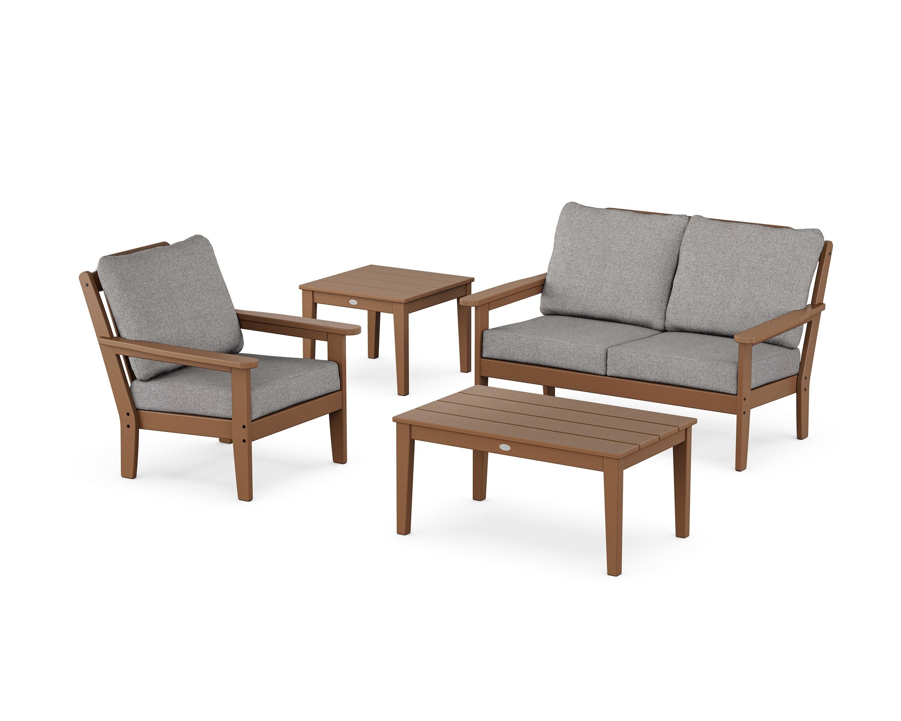 Country Living Wovendale 4-Piece Deep Seating Set in Teak / Grey Mist