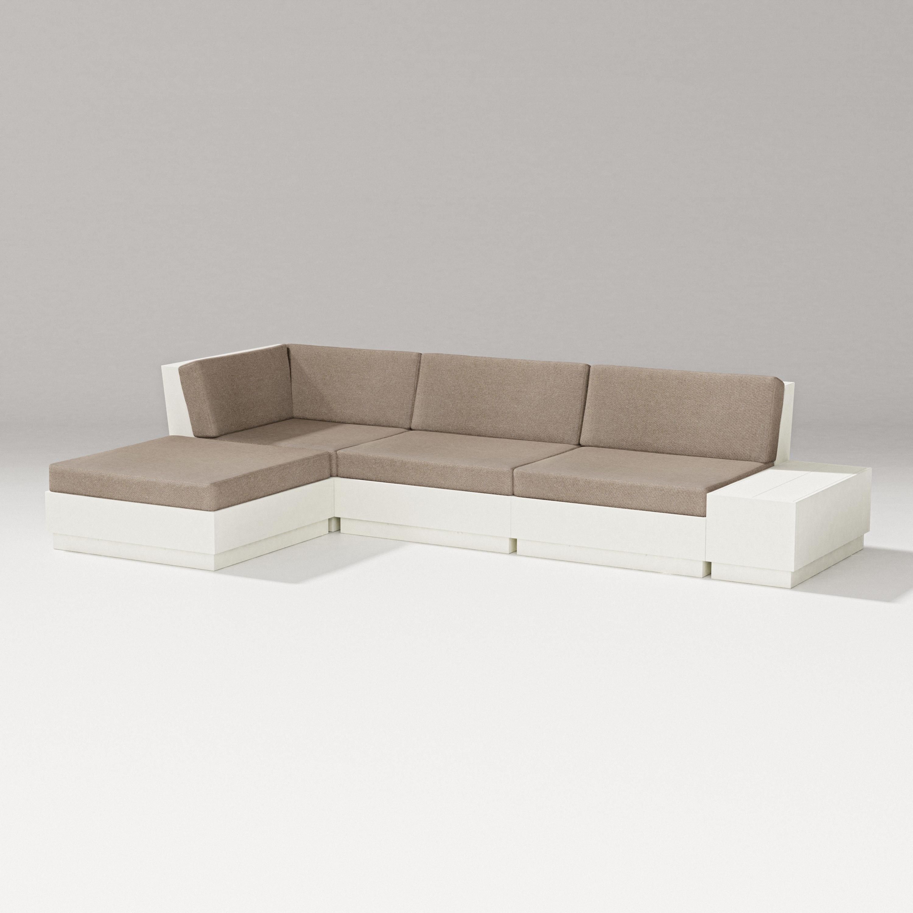 PW Designer Series Elevate Chaise Sectional in Vintage White / Spiced Burlap