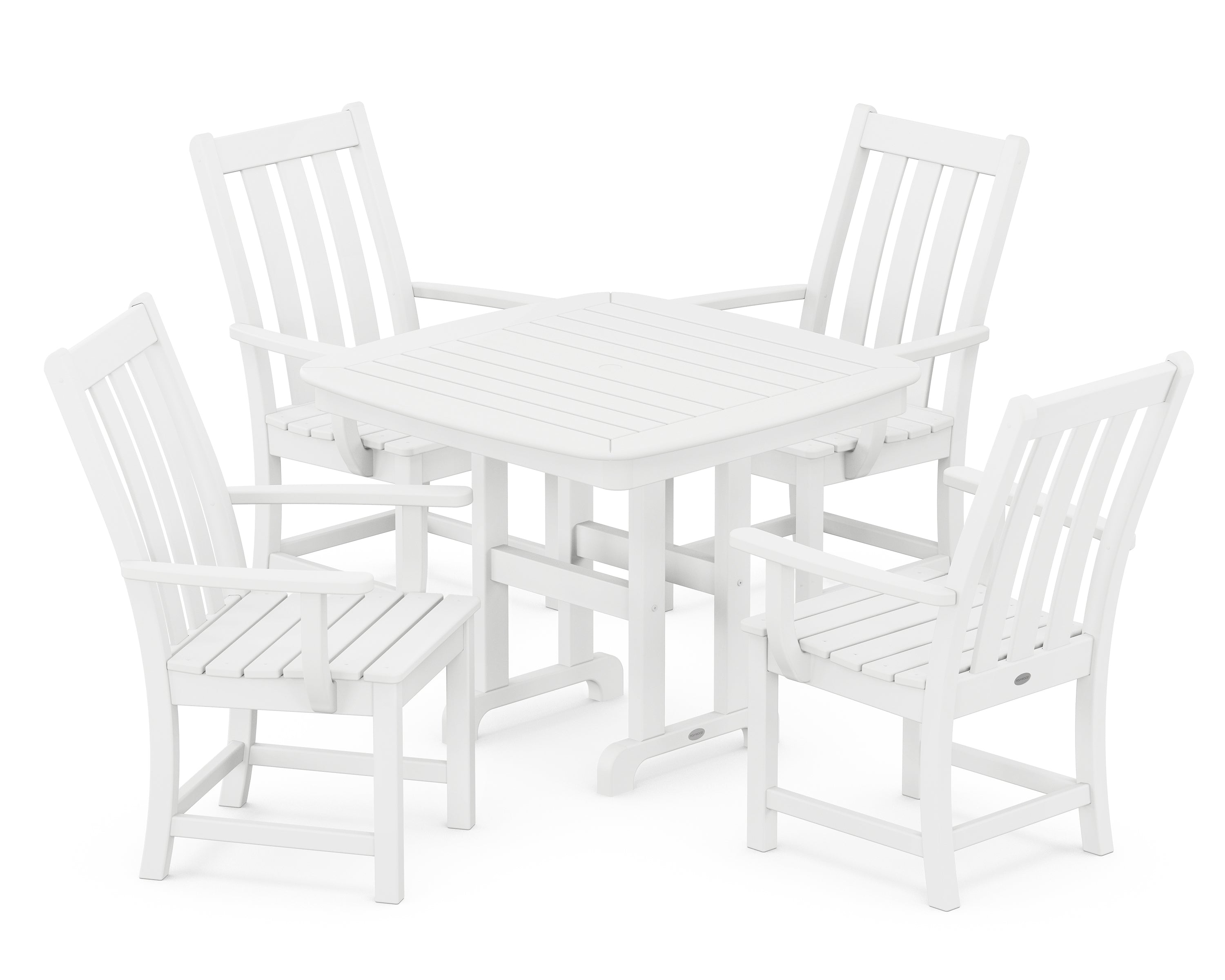 POLYWOOD® Vineyard 5-Piece Dining Set in White