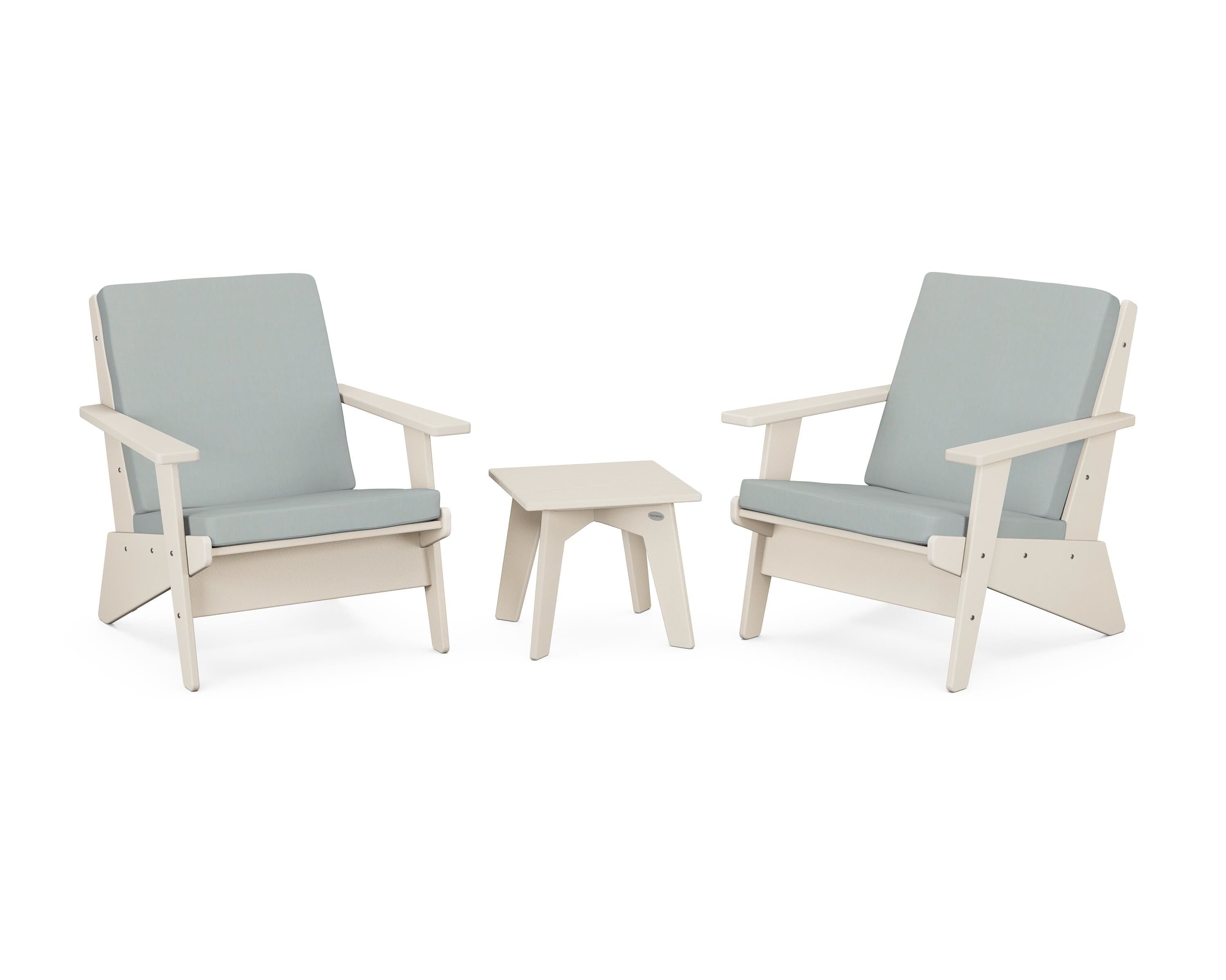 POLYWOOD Riviera Modern Lounge 3-Piece Set in Sand / Spa