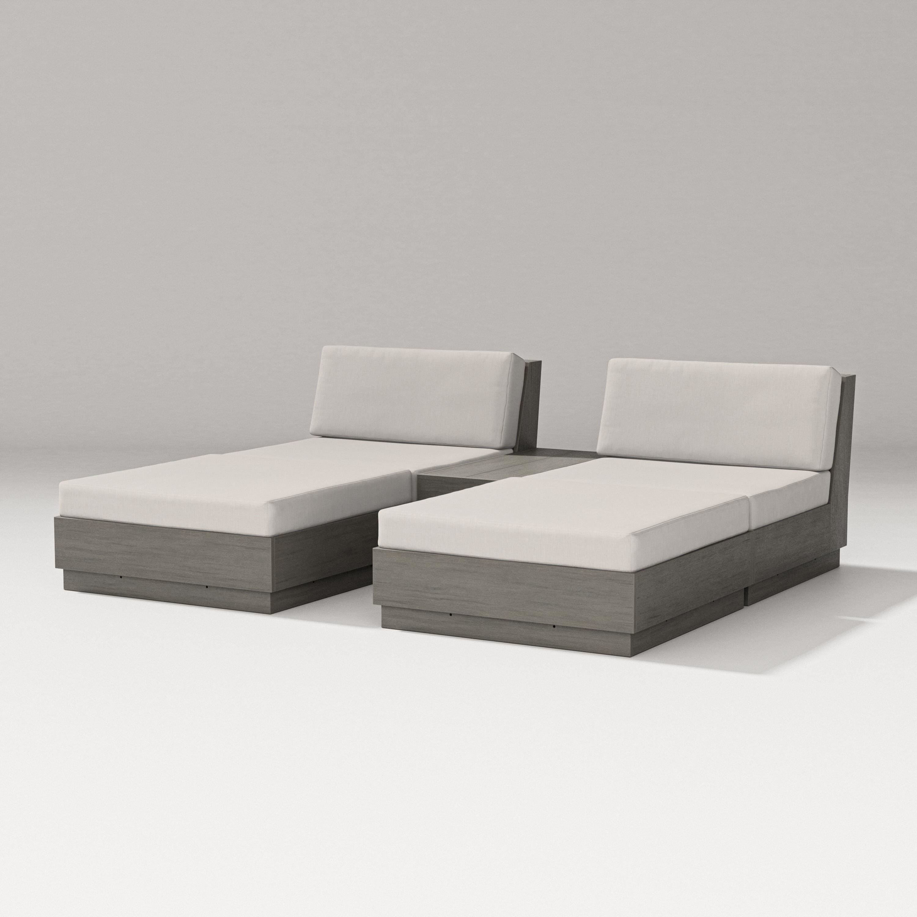 PW Designer Series Elevate Double Chaise Set in Driftwood / Cast Ash