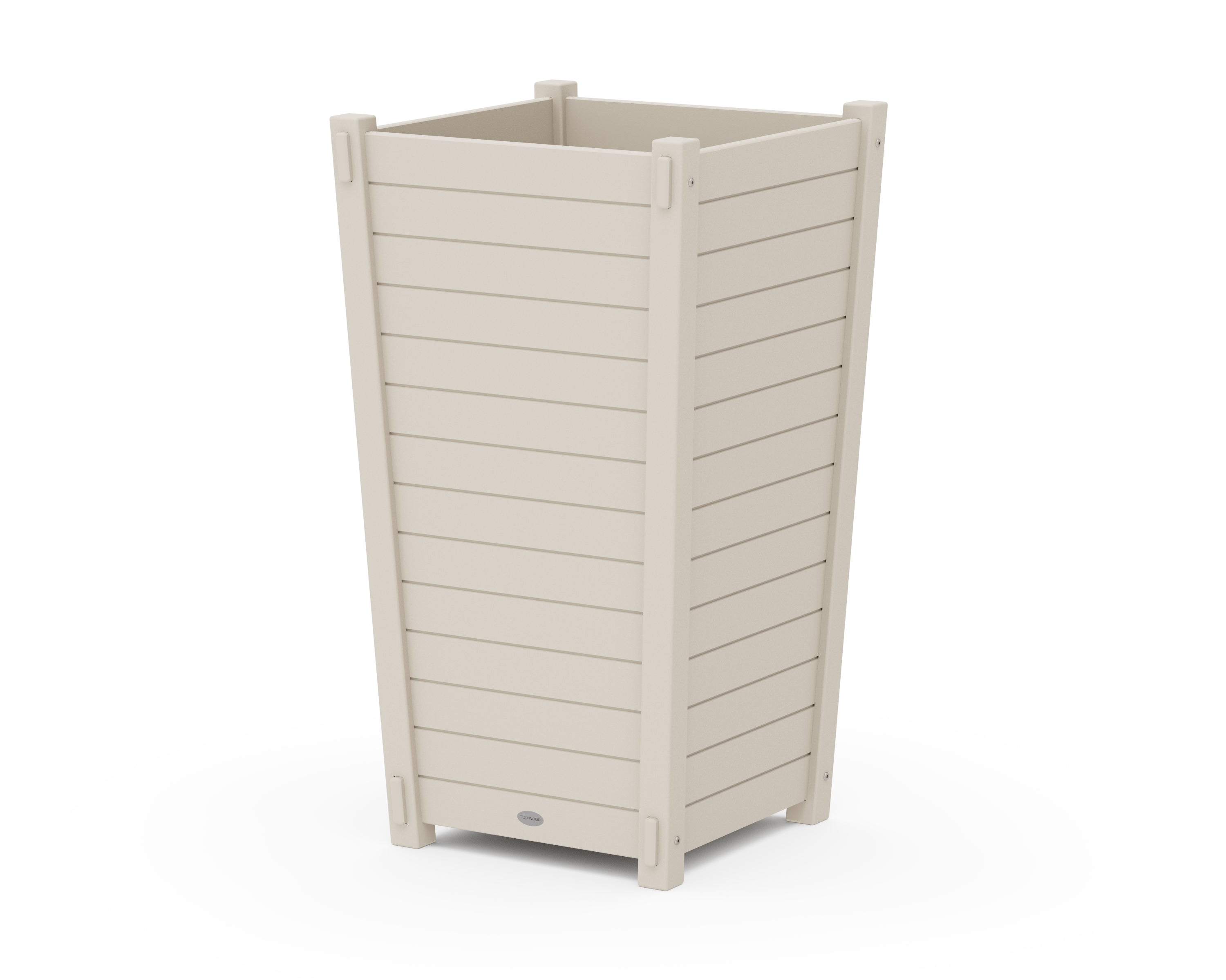POLYWOOD Nautical Large Tapered Square Tall Planter Box in Sand