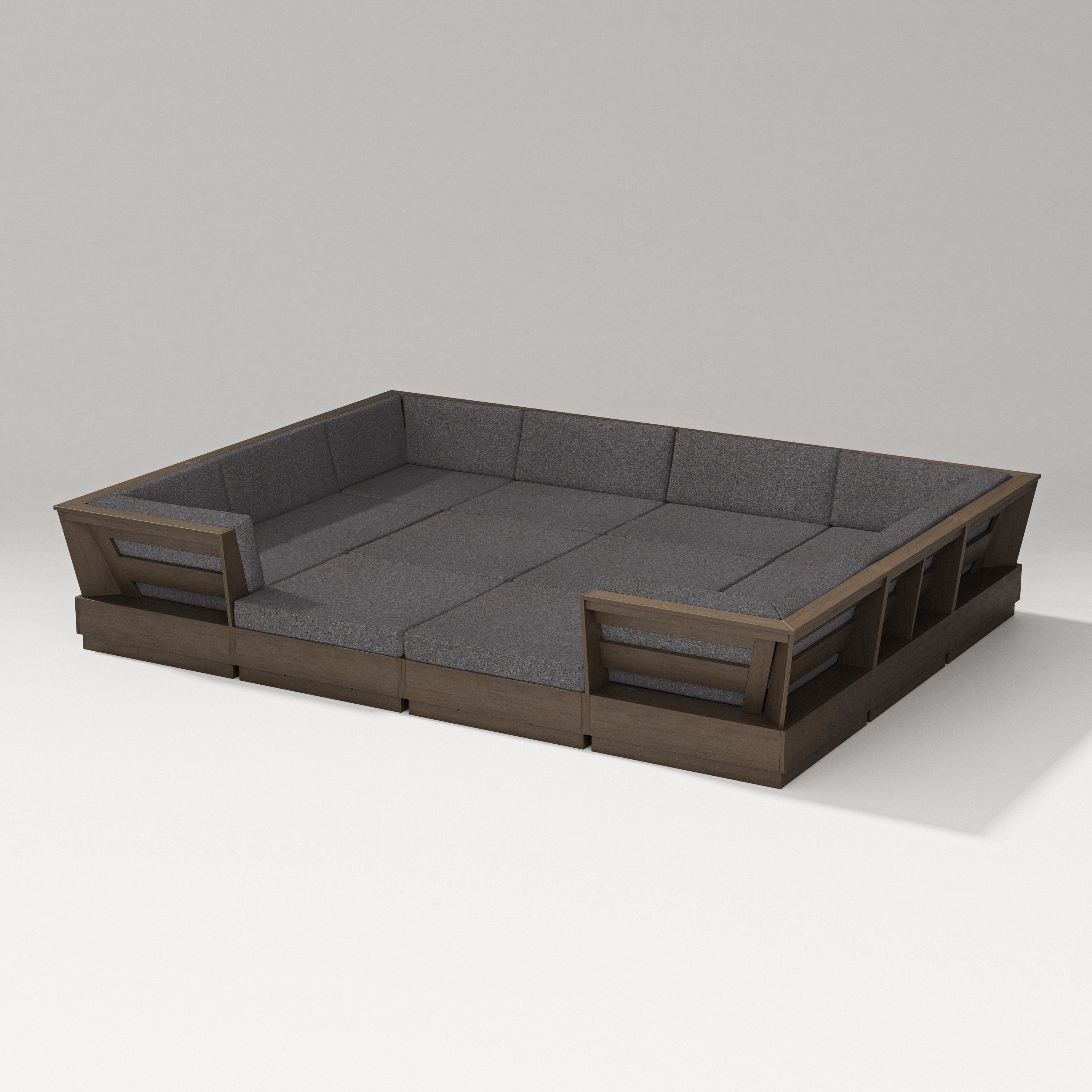 PW Designer Series Elevate 12-Piece Pit Sectional in Kona / Ash Charcoal