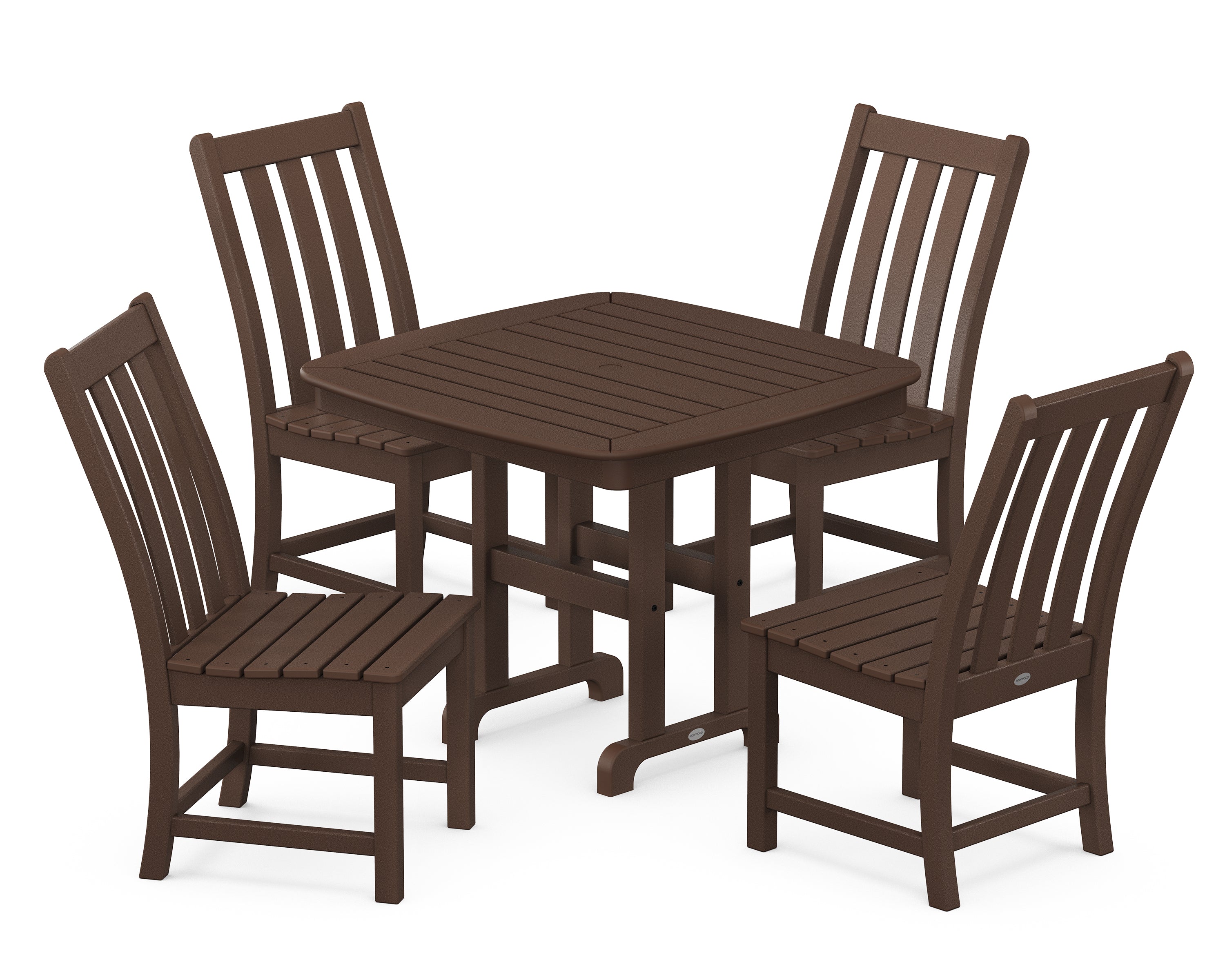 POLYWOOD® Vineyard 5-Piece Side Chair Dining Set in Mahogany