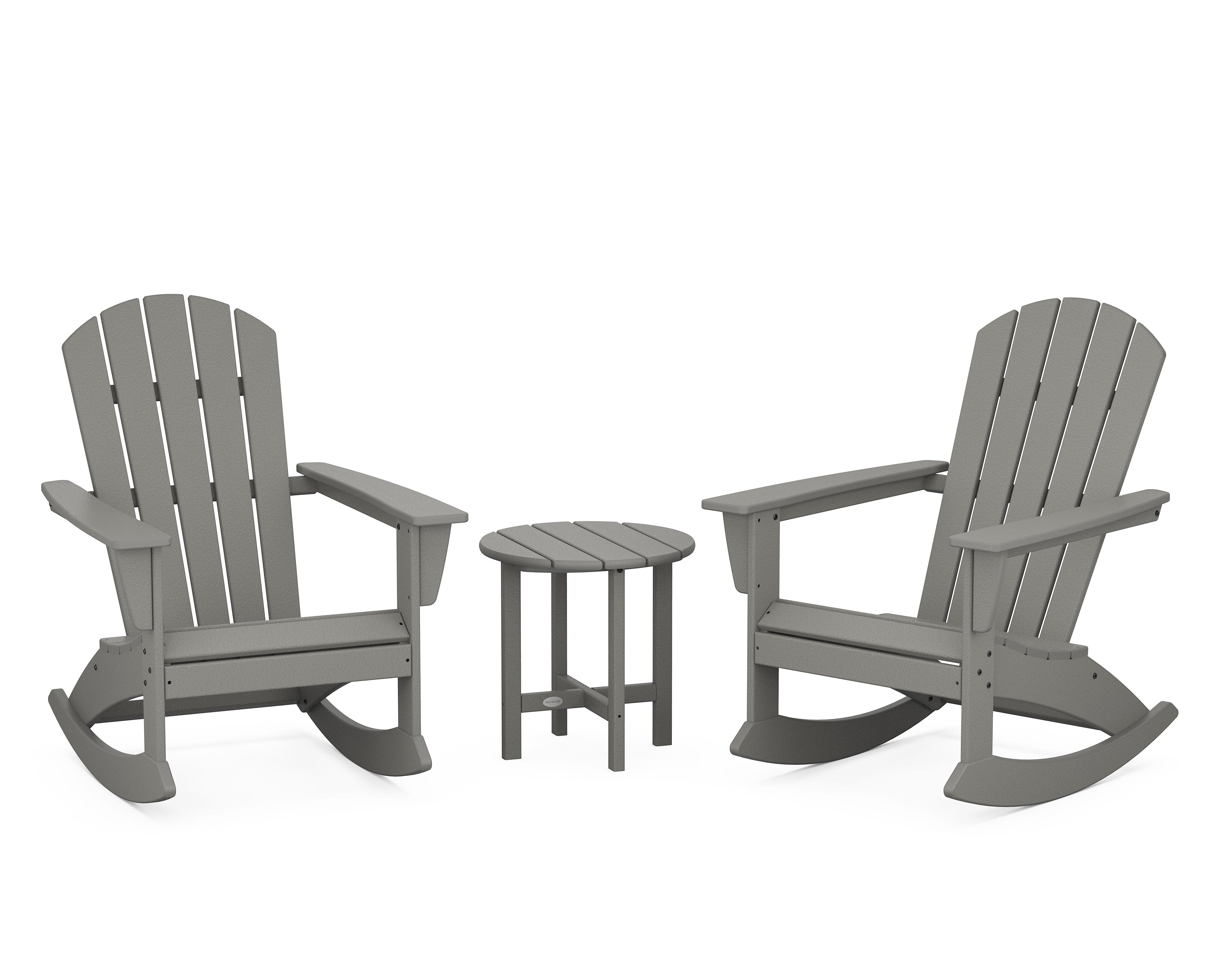 POLYWOOD® Nautical 3-Piece Adirondack Rocking Chair Set in Slate Grey