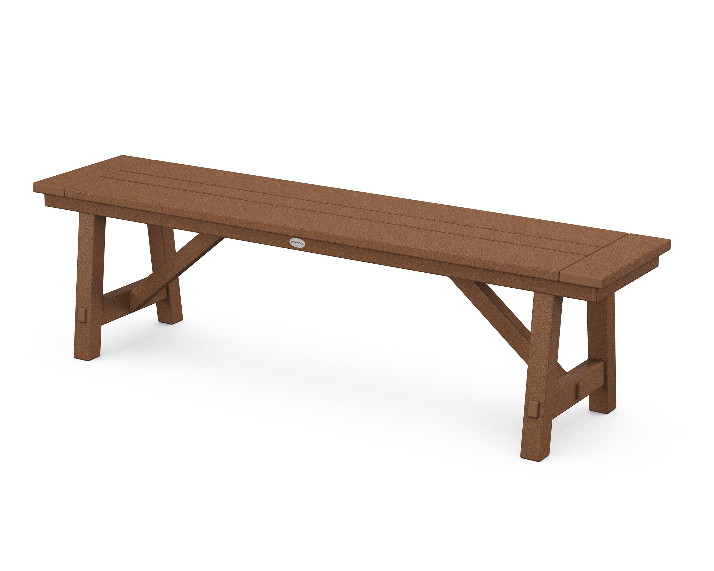 POLYWOOD® Rustic Farmhouse 60" Backless Bench in Teak