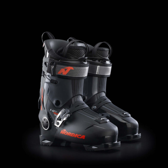 Nordica's HF Pro 120 provides the convenience and performance countless skiers need to stay on the slopes season after season. Thanks to Nordica's revolutionary Back Buckle Closure System, getting in and out of the boots is as simple and intuitive as sliding into your favorite slippers.