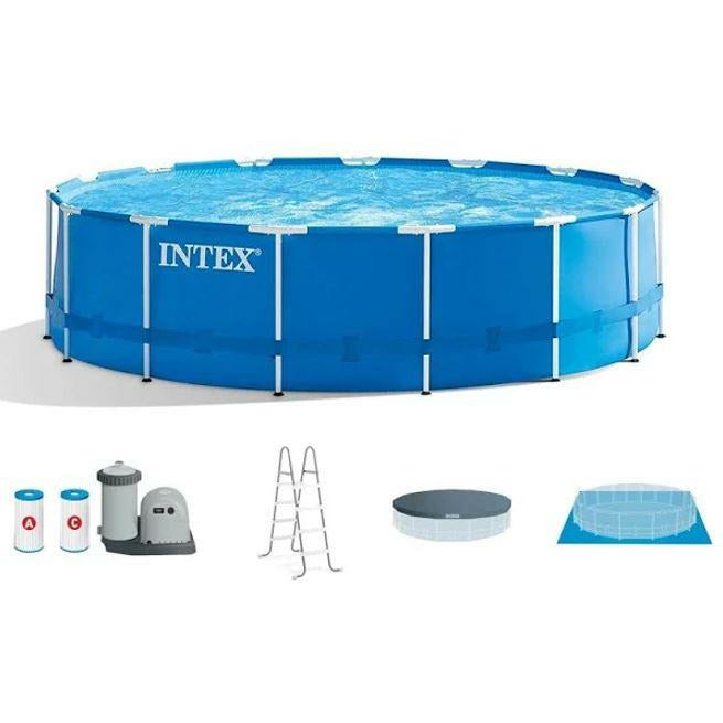 Intex 18ft x 48in Metal Frame Above Ground Pool Set