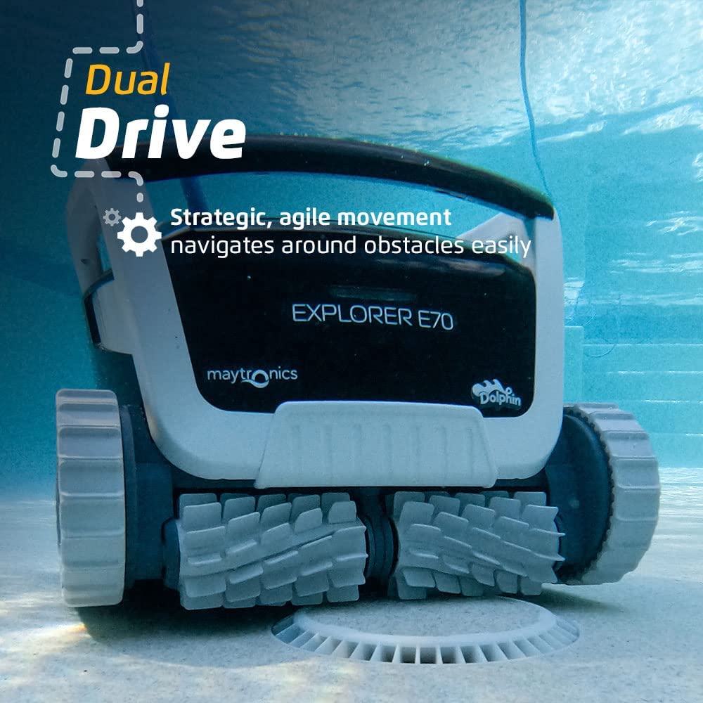 Enhanced Warranty Dolphin E70 Robotic Pool Cleaner w/ Caddy