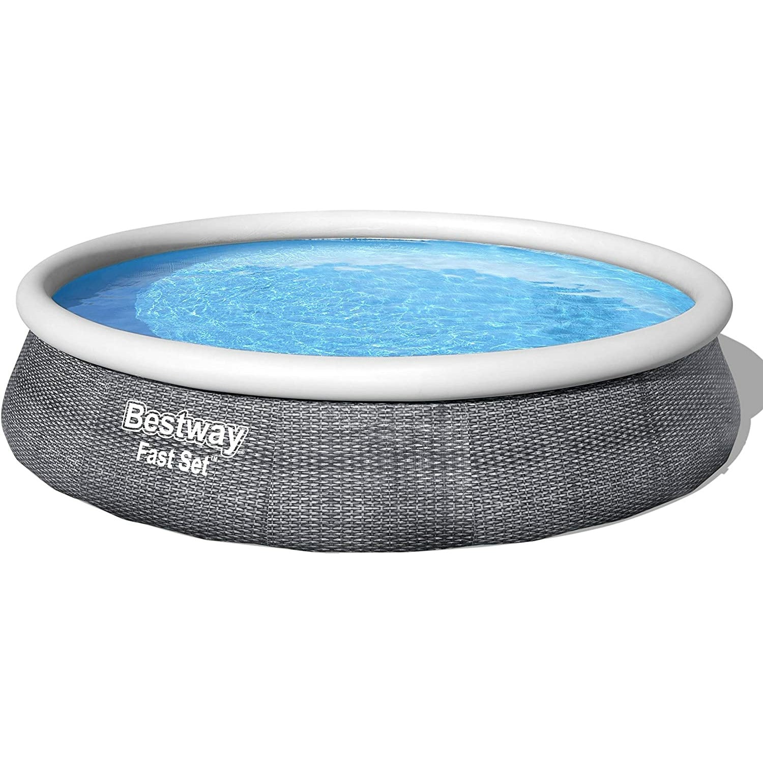 13ft x 33in Bestway 57375E Fast Round Inflatable Pool  | Rattan Print Above Ground Pool