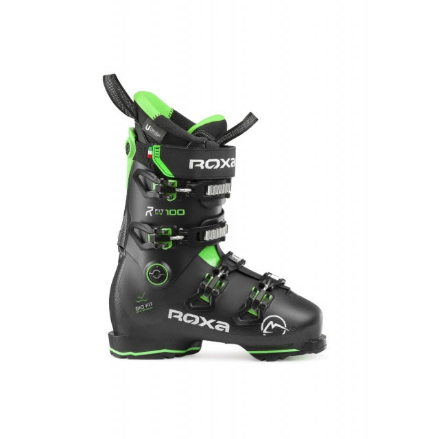 The R/Fit 100 is for sport performance level All Mountain skiers who seek comfort and control in a boot that will comfortably accommodate a wide range of foot shapes.