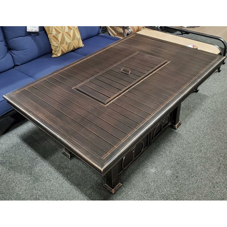 The Largo Metal Wood Burning Rectangular Fire Pit Table IN STOCK