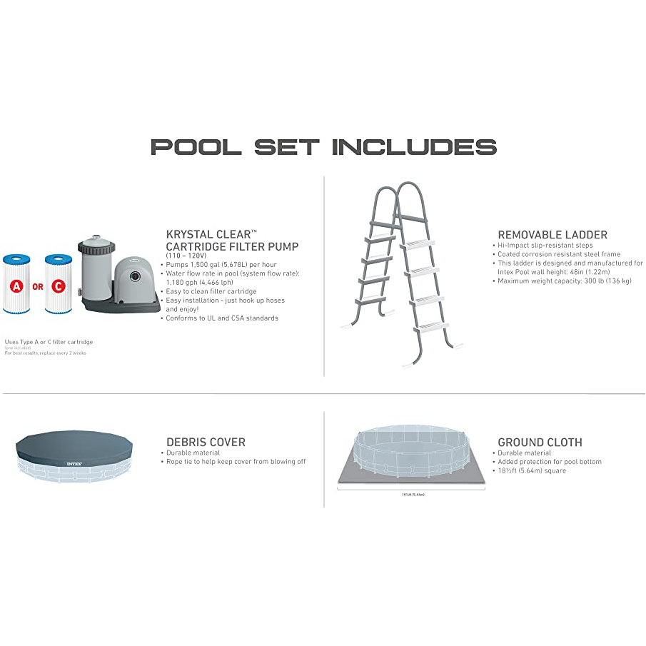 Intex Prism Frame Pool 18x48 - Pelican Shops