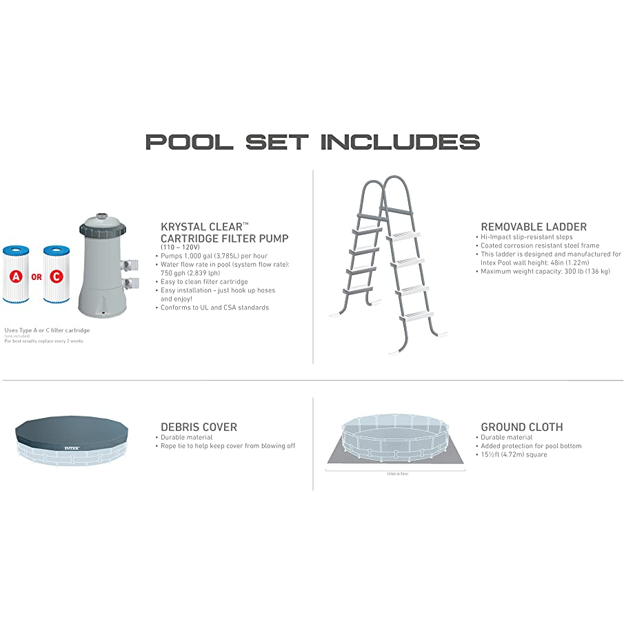 Intex Prism Frame Pool 15x42 - Pelican Shops