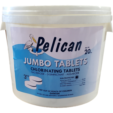 20 lbs Slow Dissolving 3 Inch Chlorine Tablets