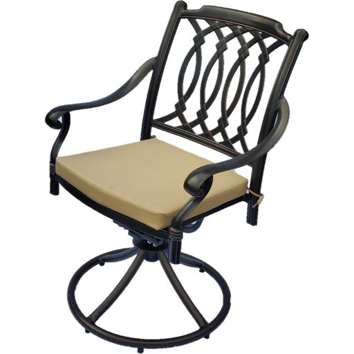 The Melody Swivel Metal Patio Dining Chair With Cushion IN STOCK