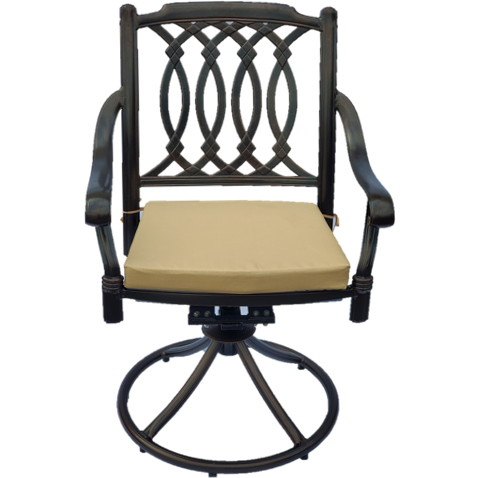 The Melody Swivel Metal Patio Dining Chair With Cushion IN STOCK