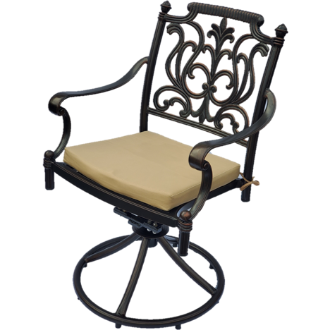 The Forte Swivel Metal Patio Dining Chair With Cushion IN STOCK